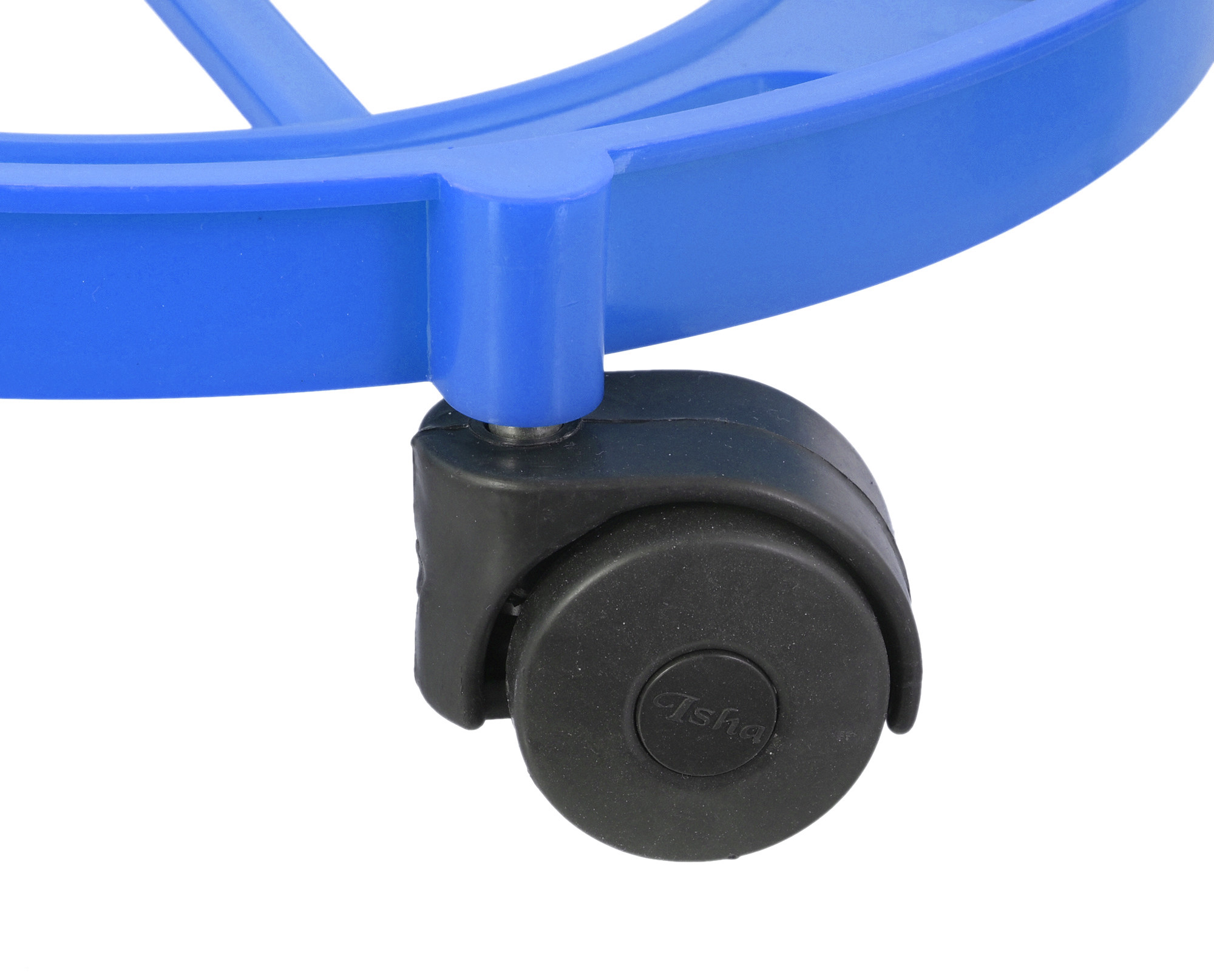 Kuber industries Cylinder Easily Movable Plastic Trolley Stand with Wheels (Blue & Red)