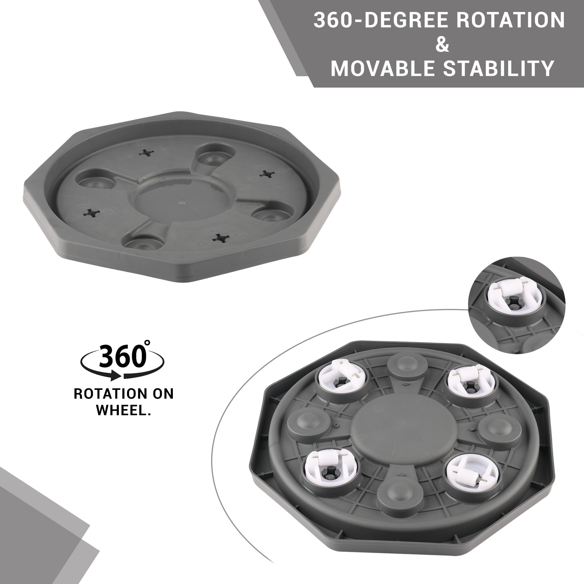Kuber Industries Cylinder Trolley  Gas Cylinder Stand with Wheels  Gas Stove Stand  Water Can Stand  LPG Cylinder Stand  Easily Movable Stand  Trolly for Kitchen  Star  Grey