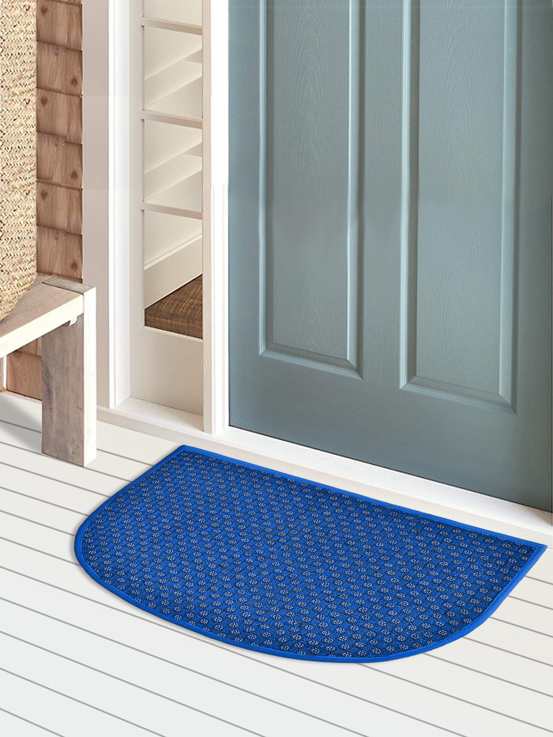 Kuber Industries D Shape Anti-Slip Durable Rubber Door Mat, Welcome Mat For Entryway,Patio,Garage, Outdoor, 21