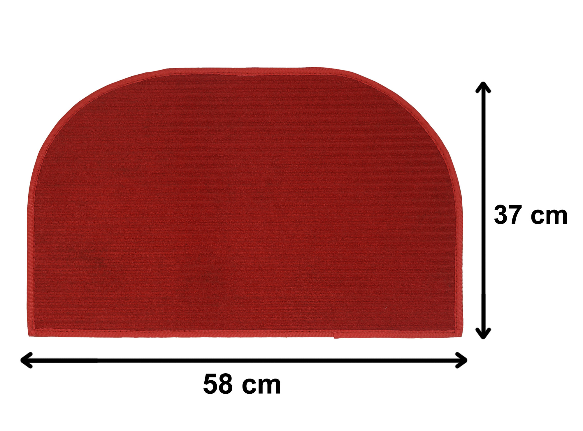 Kuber Industries D-Shape Durable Microfiber Door Mat, Heavy Duty Doormat, Indoor Outdoor, Easy Clean, Waterproof, Low-Profile Mats for Entry, Patio, Garage (14'' x 23'',Red)-KUBMRT12147