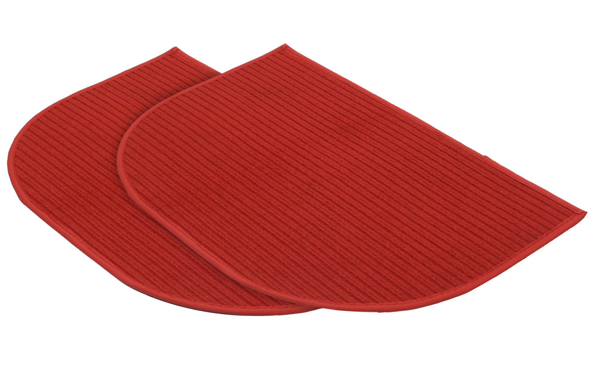 Kuber Industries D-Shape Durable Microfiber Door Mat, Heavy Duty Doormat, Indoor Outdoor, Easy Clean, Waterproof, Low-Profile Mats for Entry, Patio, Garage (14'' x 23'',Red)-KUBMRT12147