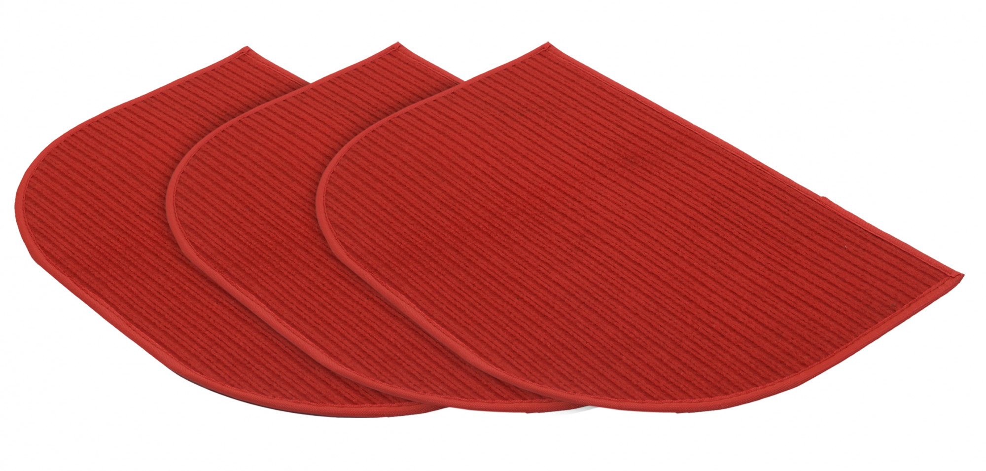 Kuber Industries D-Shape Durable Microfiber Door Mat, Heavy Duty Doormat, Indoor Outdoor, Easy Clean, Waterproof, Low-Profile Mats for Entry, Patio, Garage (14'' x 23'',Red)-KUBMRT12147