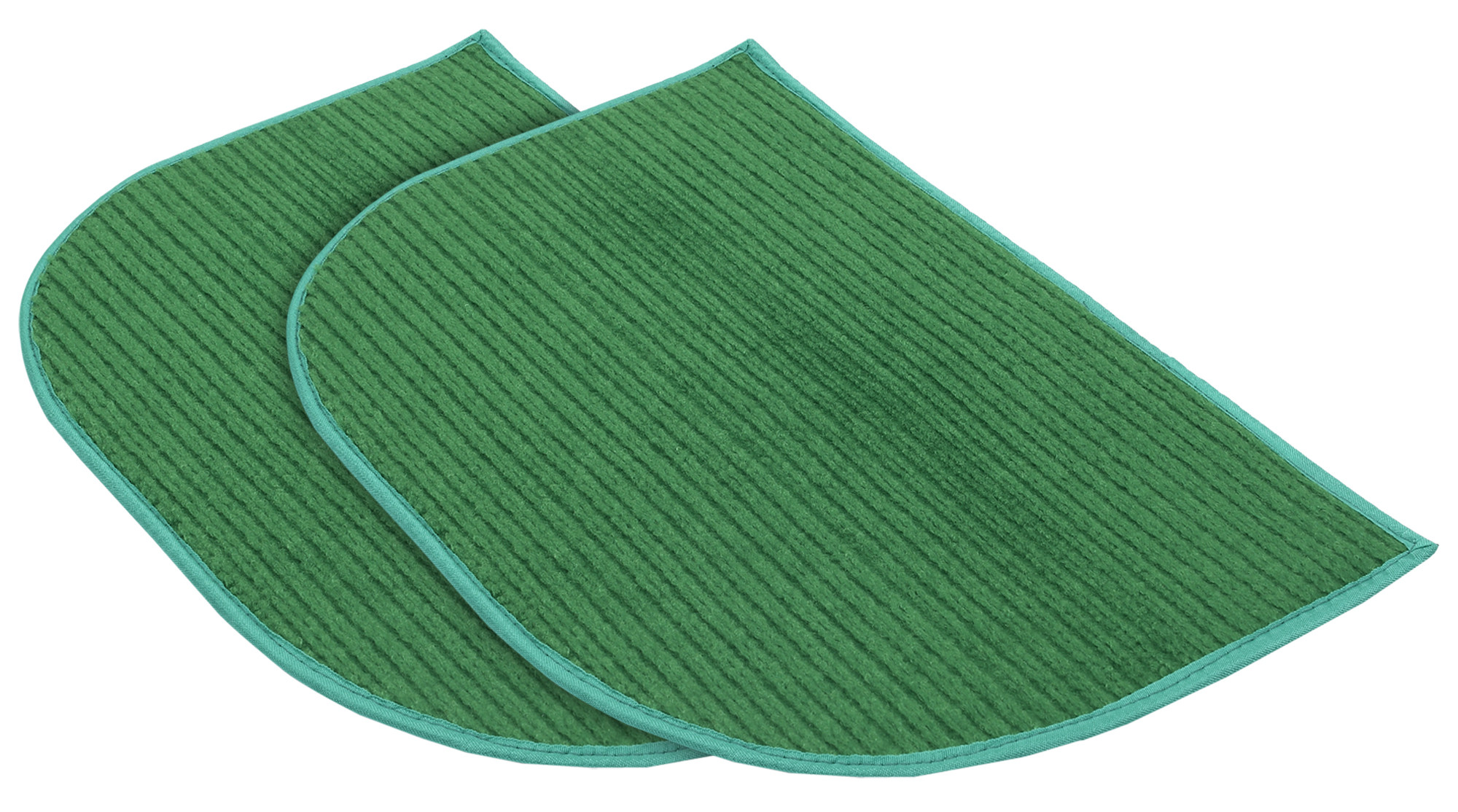 Kuber Industries D-Shape Durable Microfiber Door Mat, Heavy Duty Doormat, Indoor Outdoor, Easy Clean, Waterproof, Low-Profile Mats for Entry, Patio, Garage (14'' x 23'',Green)-KUBMRT12159