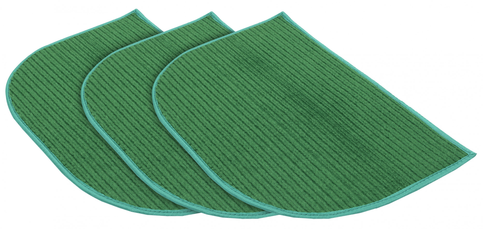 Kuber Industries D-Shape Durable Microfiber Door Mat, Heavy Duty Doormat, Indoor Outdoor, Easy Clean, Waterproof, Low-Profile Mats for Entry, Patio, Garage (14'' x 23'',Green)-KUBMRT12159