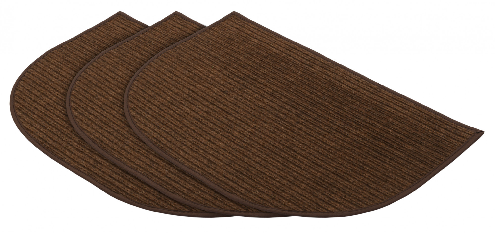 Kuber Industries D-Shape Durable Microfiber Door Mat, Heavy Duty Doormat, Indoor Outdoor, Easy Clean, Waterproof, Low-Profile Mats for Entry, Patio, Garage (14'' x 23'',Brown)-KUBMRT12177