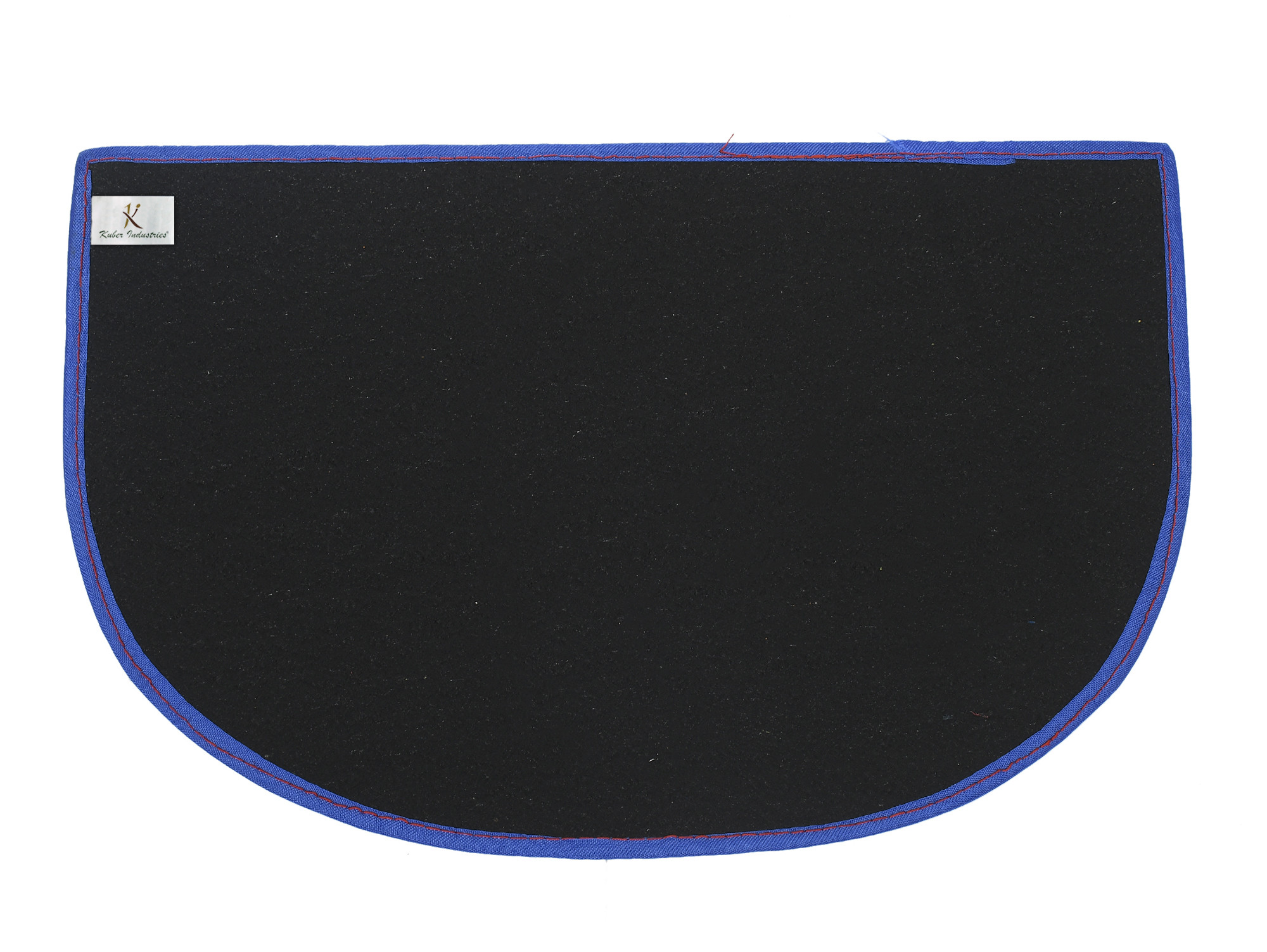 Kuber Industries D-Shape Microfiber Anti Slip 2 Pieces Door Mat (14'' x 23'',Blue & Brown)-KUBMRT12212