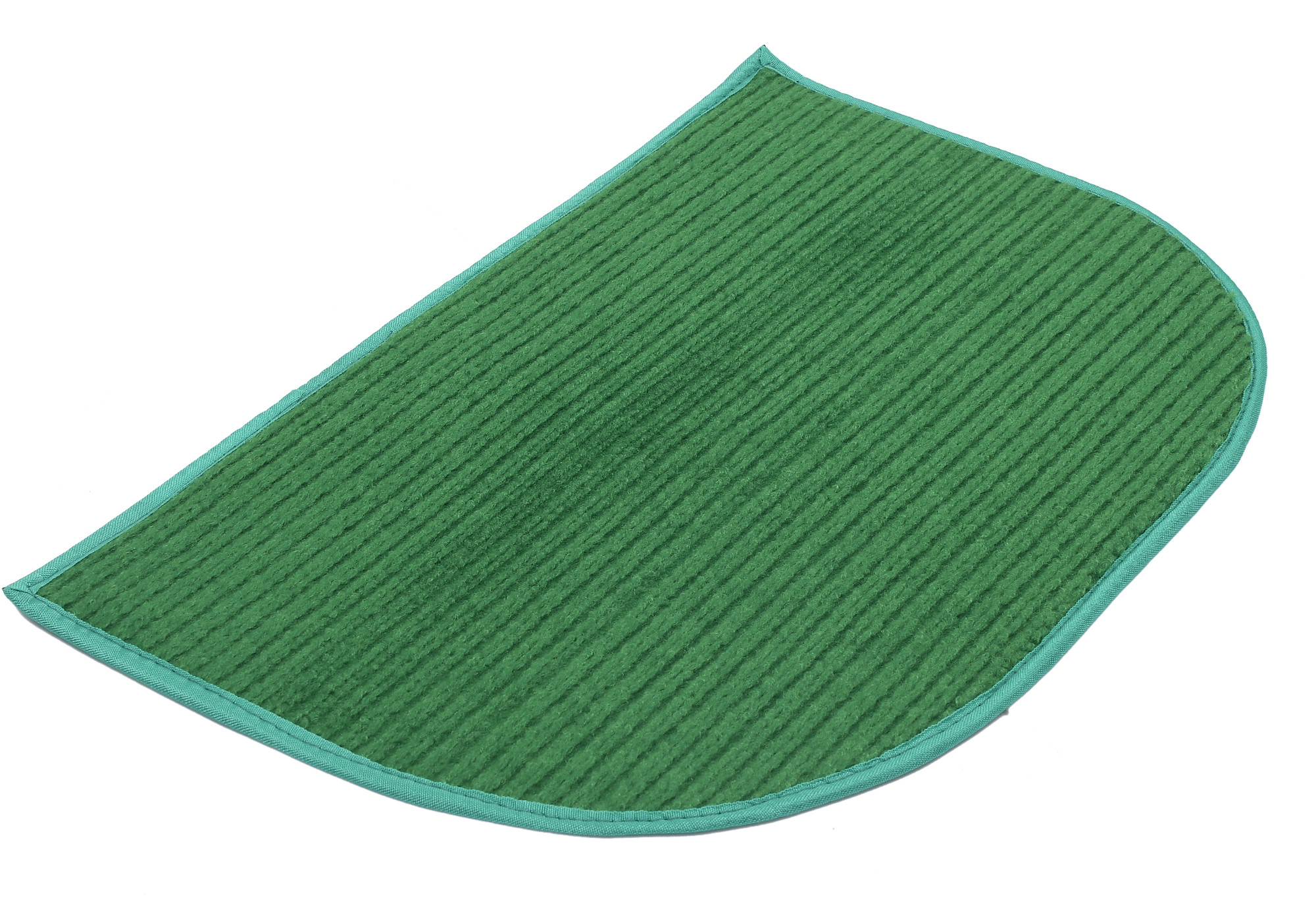 Kuber Industries D-Shape Microfiber Anti Slip 2 Pieces Door Mat (14'' x 23'',Green & Brown)-KUBMRT12206