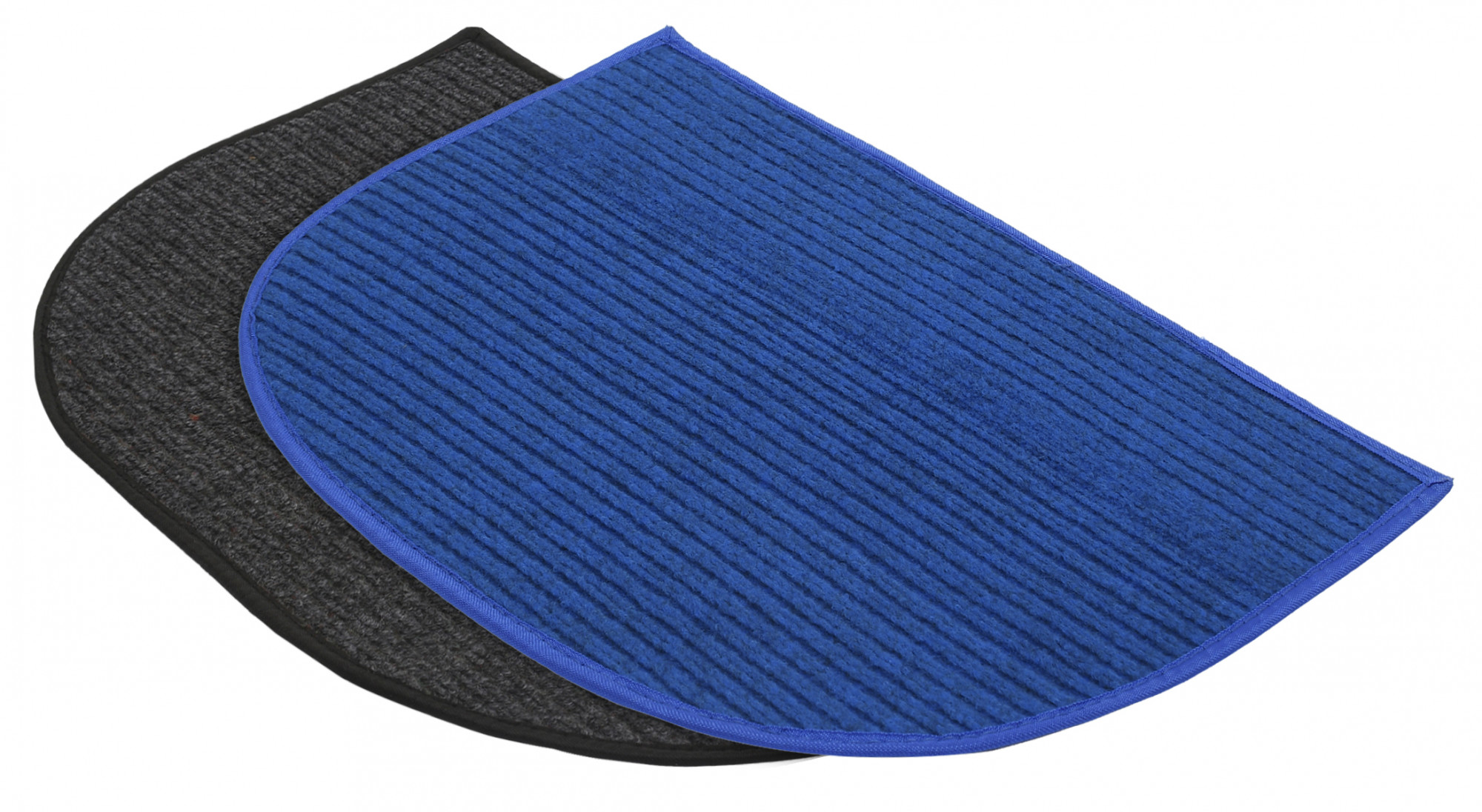 Kuber Industries D-Shape Microfiber Anti Slip 2 Pieces Door Mat (14'' x 23'',Grey & Blue)-KUBMRT12208