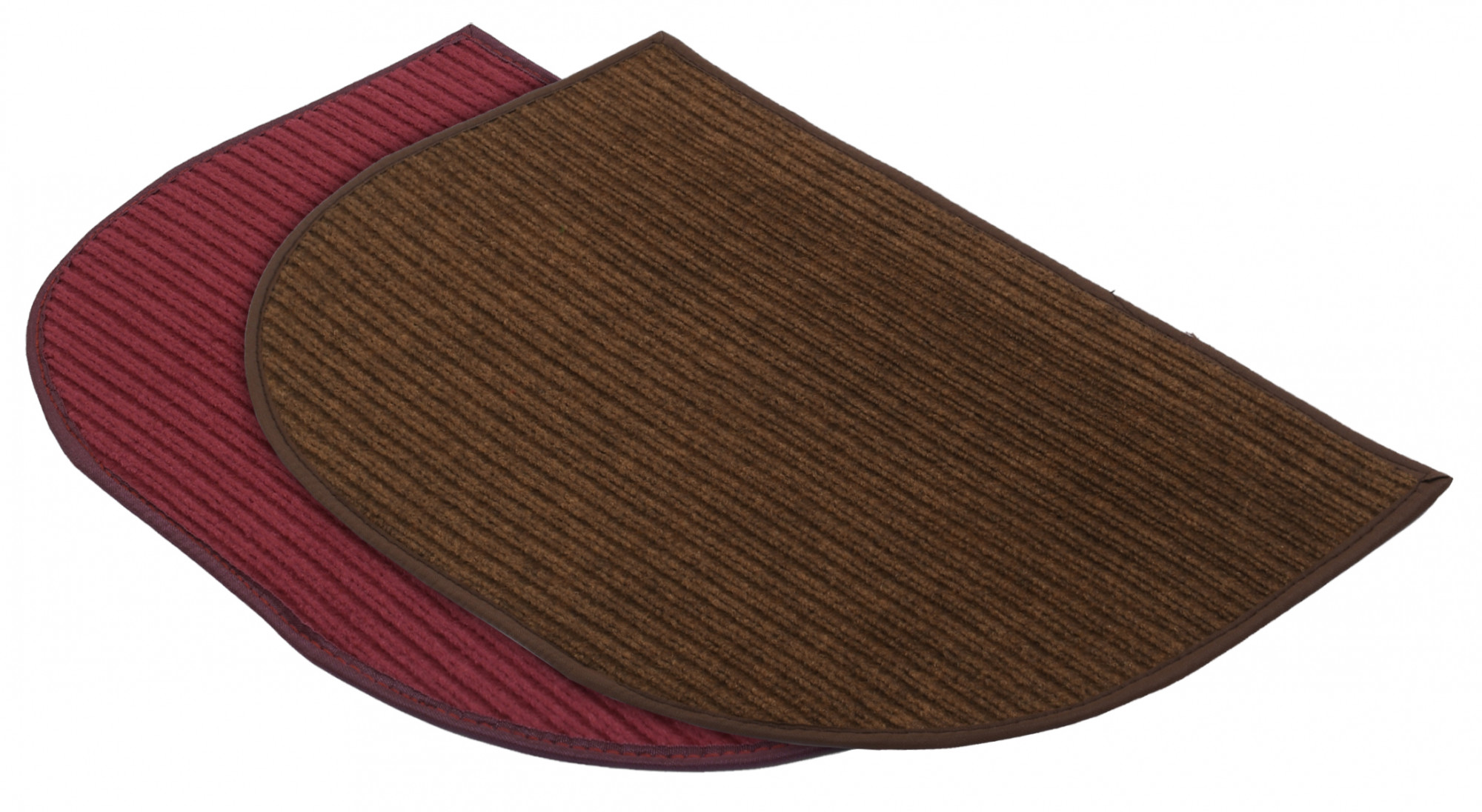 Kuber Industries D-Shape Microfiber Anti Slip 2 Pieces Door Mat (14'' x 23'',Maroon & Brown)-KUBMRT12200