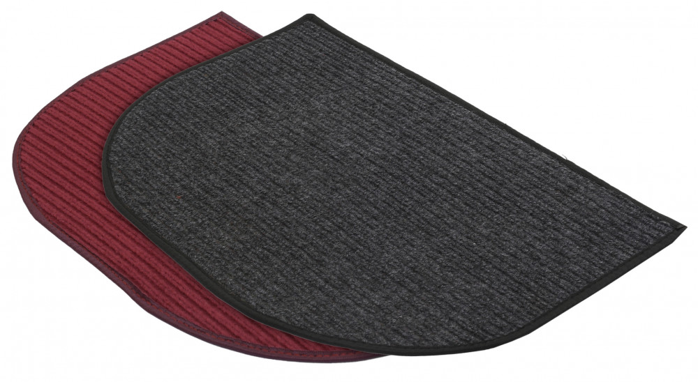 Kuber Industries D-Shape Microfiber Anti Slip 2 Pieces Door Mat (14&#039;&#039; x 23&#039;&#039;,Maroon &amp; Grey)-KUBMRT12196