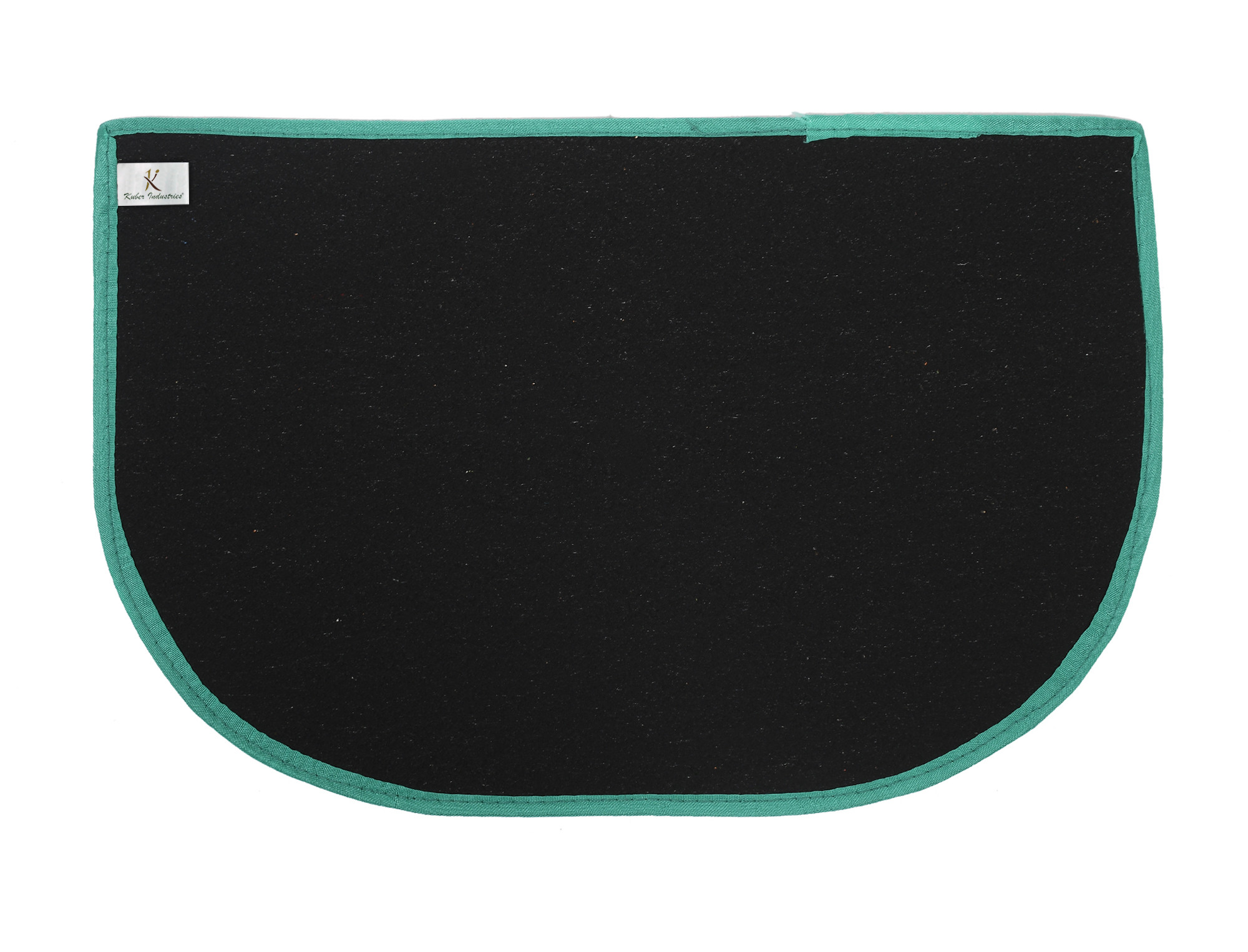 Kuber Industries D-Shape Microfiber Anti Slip 2 Pieces Door Mat (14'' x 23'',Red & Green)-KUBMRT12186