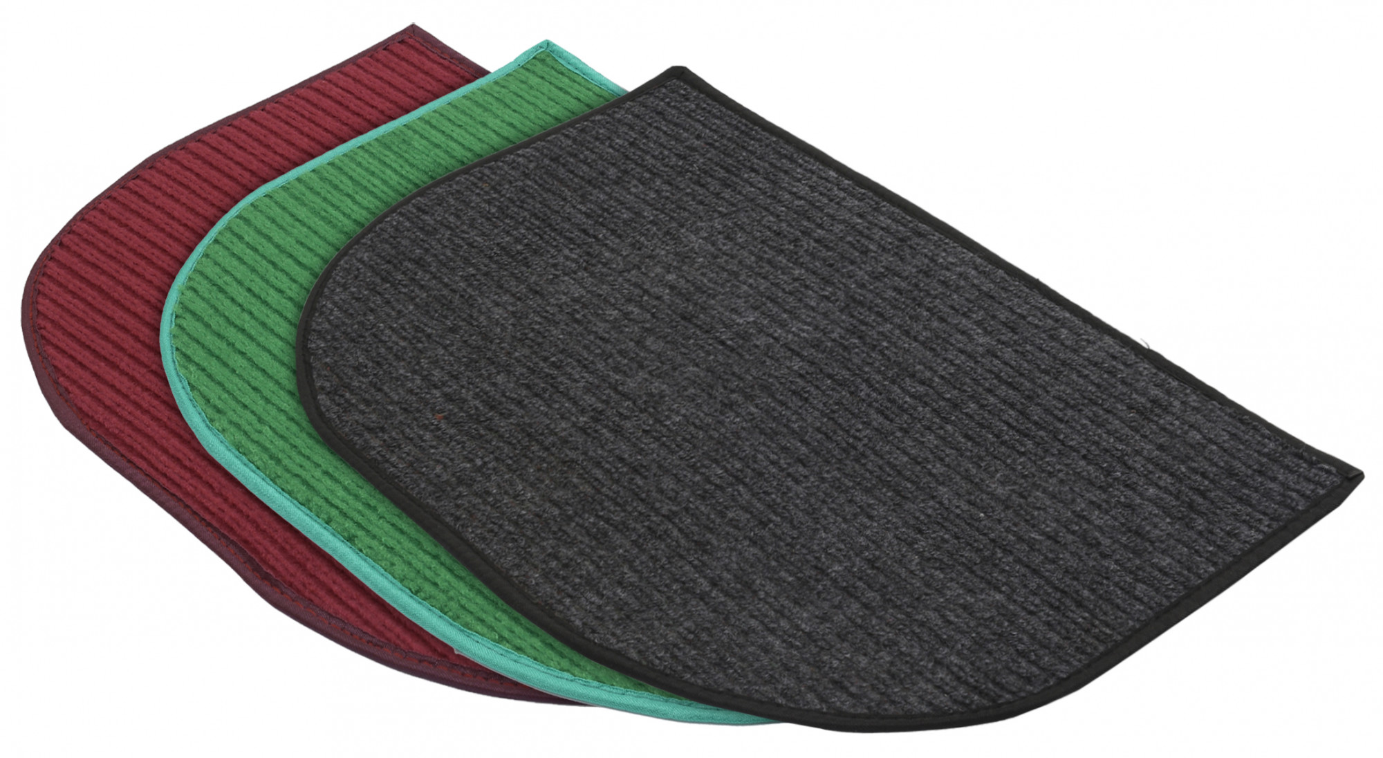 Kuber Industries D-Shape Microfiber Anti Slip 3 Pieces Door Mat (14'' x 23'',Maroon & Green & Grey)-KUBMRT12222