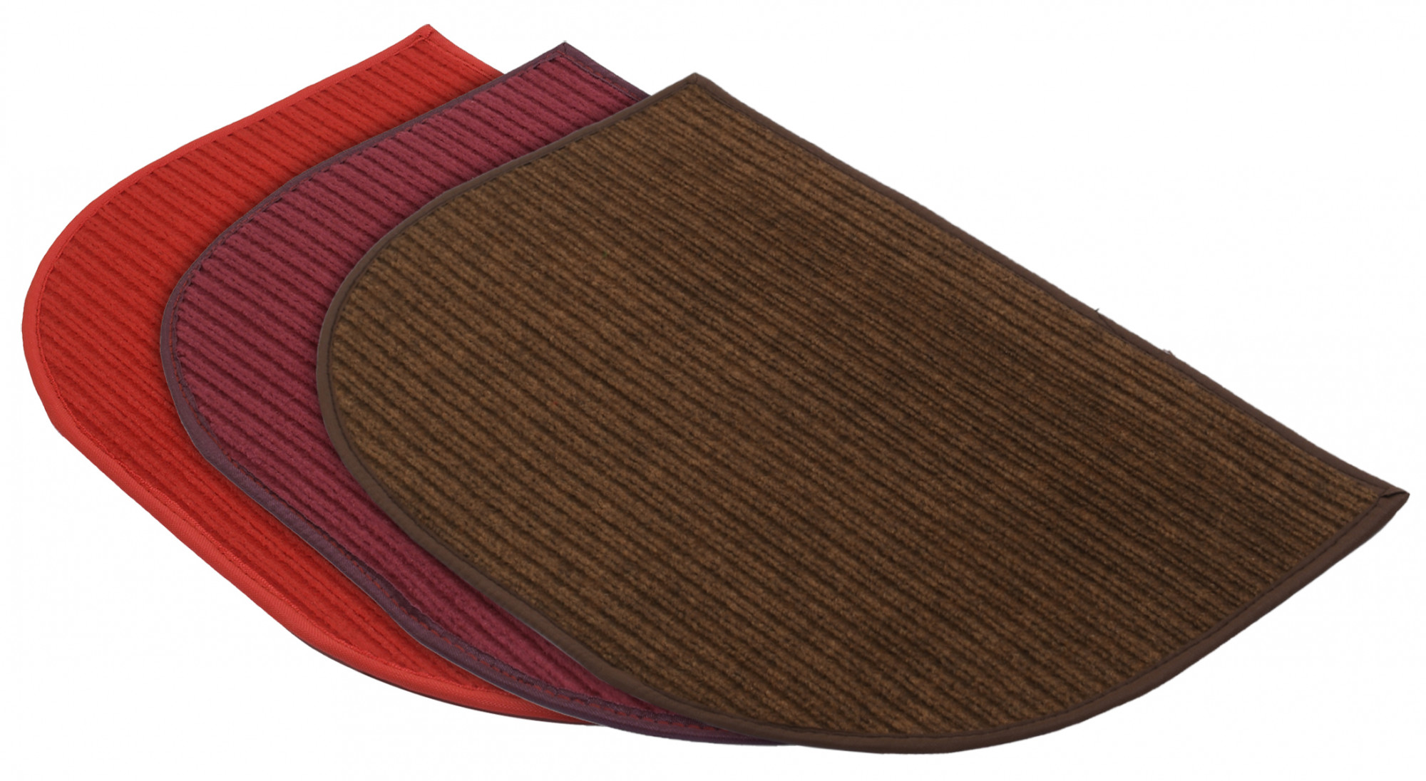 Kuber Industries D-Shape Microfiber Anti Slip 3 Pieces Door Mat (14'' x 23'',Red & Maroon & Brown)-KUBMRT12220