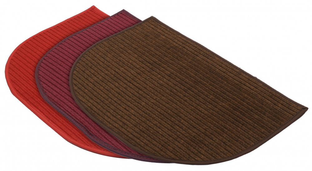 Kuber Industries D-Shape Microfiber Anti Slip 3 Pieces Door Mat (14&#039;&#039; x 23&#039;&#039;,Red &amp; Maroon &amp; Brown)-KUBMRT12220
