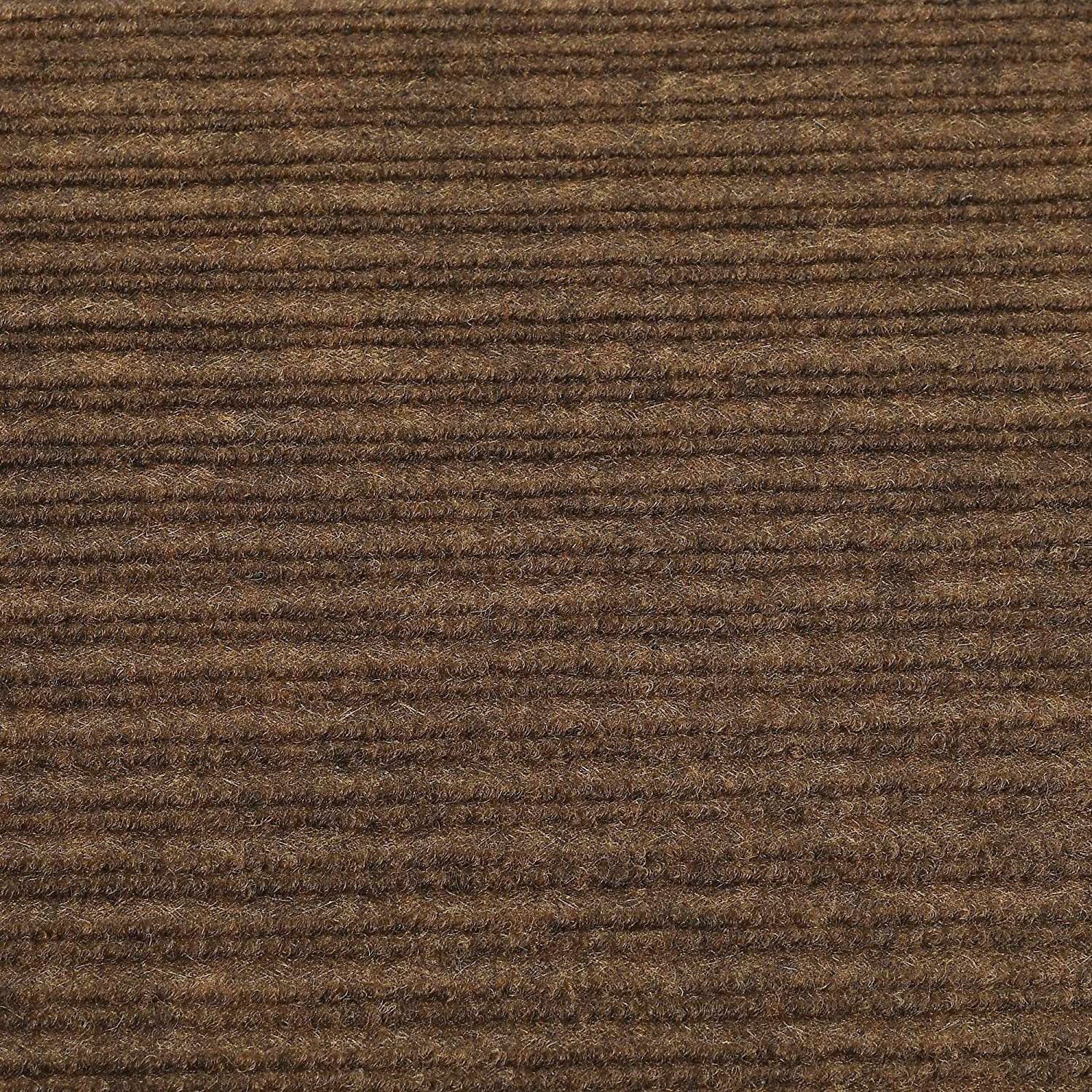 Kuber Industries D Shape Strips Design Microfiber Non-Slip Door Mat For Outdoor, Indoor 21 in. x 13 in. (Brown)