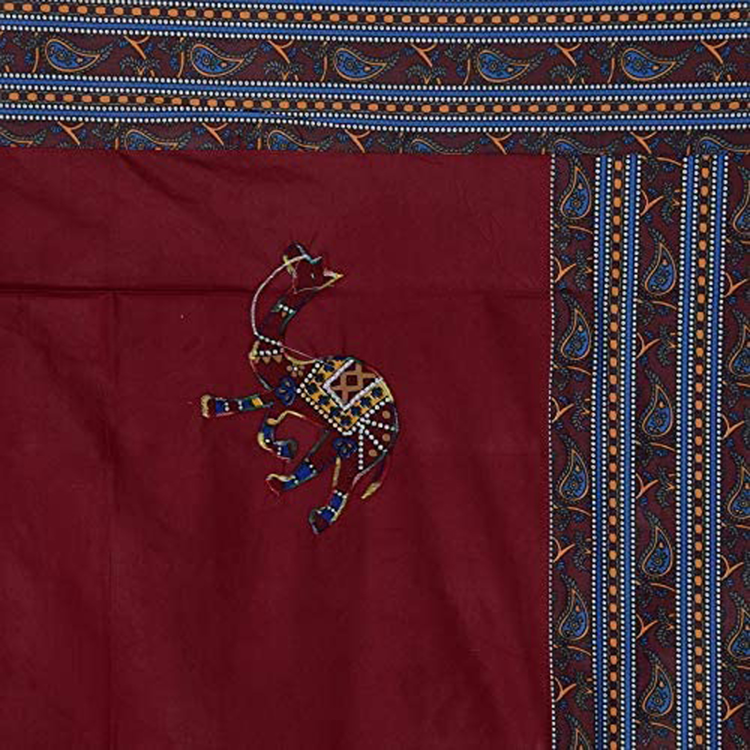 Kuber Industries Dancing Women With Designer Border Cotton Diwan Set With 8 Pieces (Maroon)