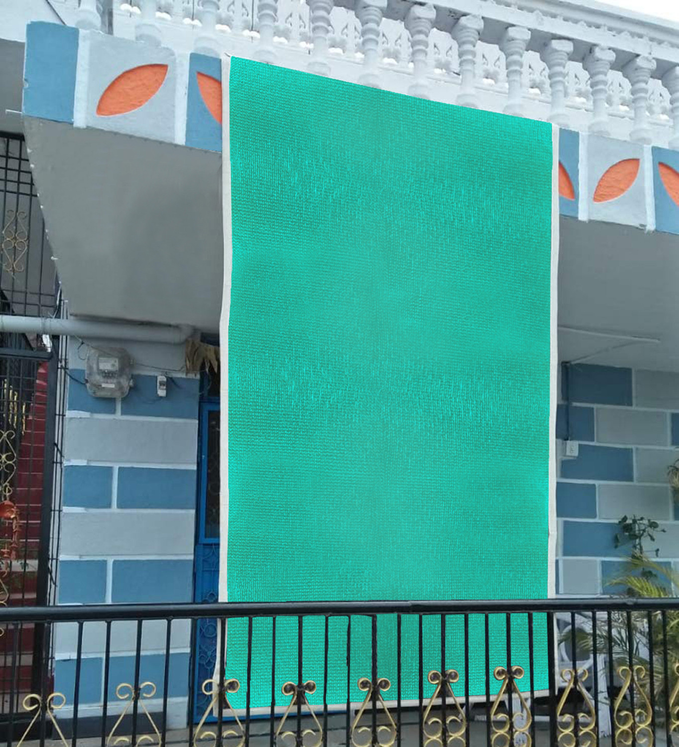 Kuber Industries Dark Green Sun Shade Sail Square Canopy - Permeable UV Block Fabric Durable Outdoor-18 x 15 ft. (Green)