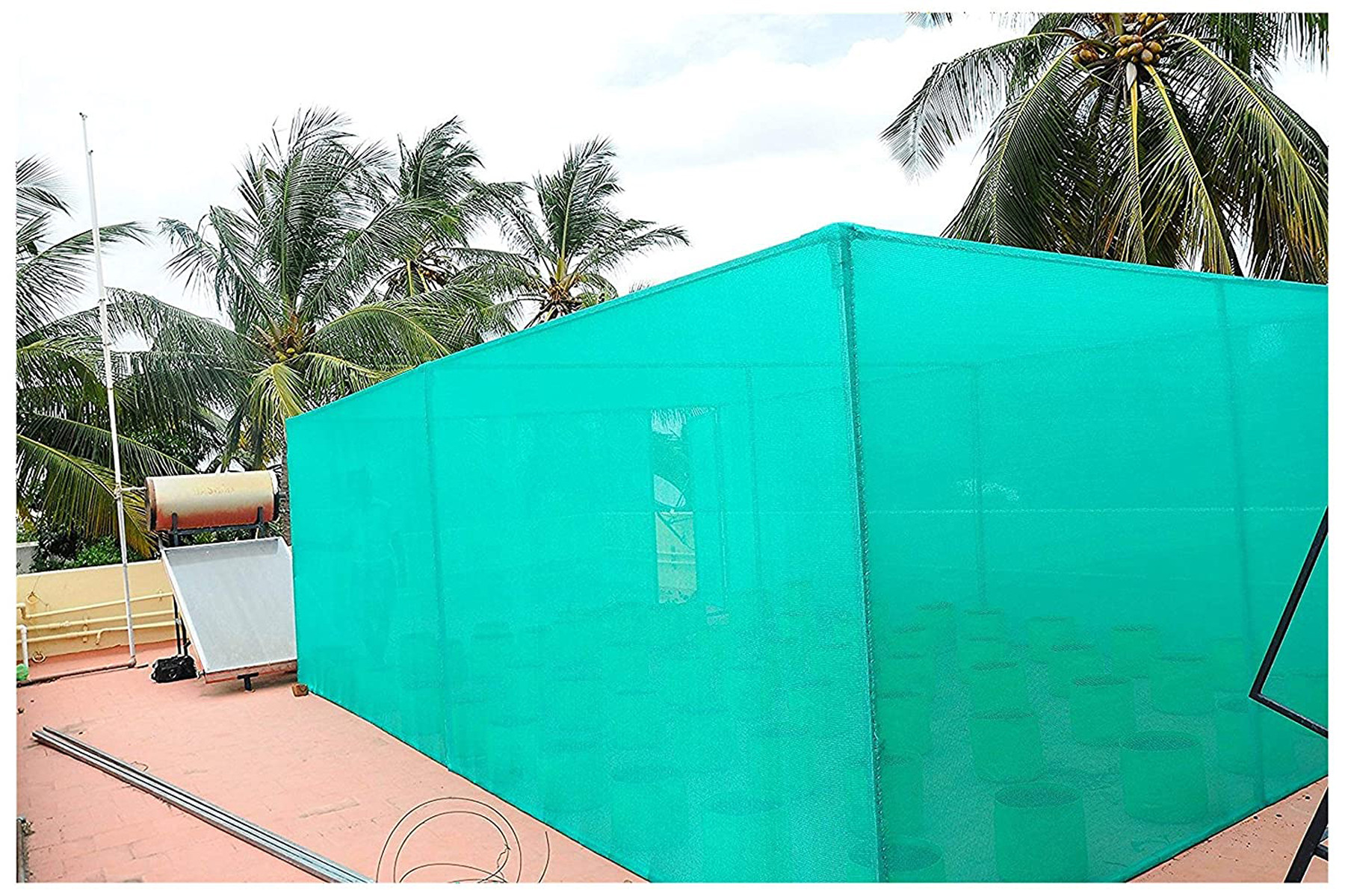 Kuber Industries Dark Green Sun Shade Sail Square Canopy - Permeable UV Block Fabric Durable Outdoor-25 x 15 ft. (Green)