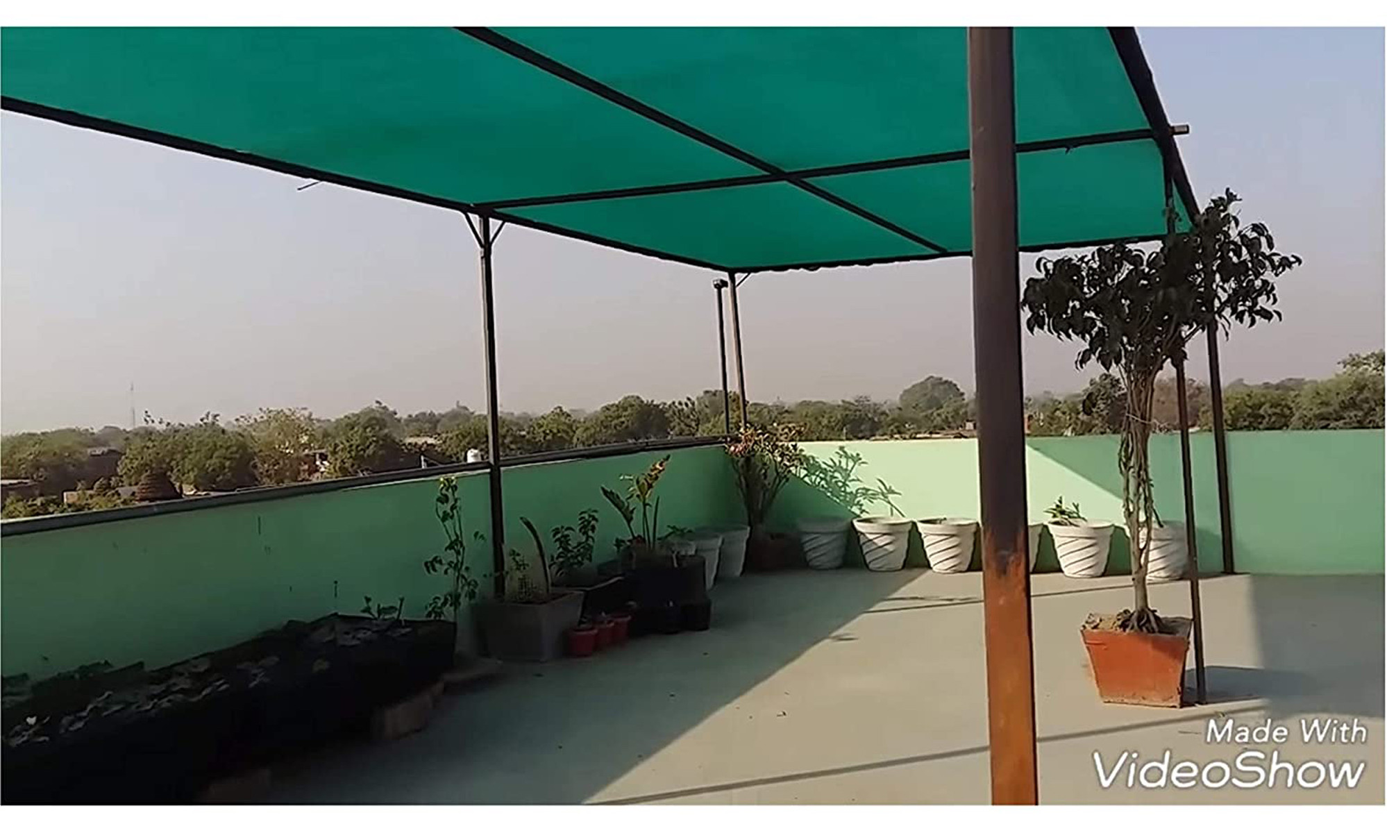 Kuber Industries Dark Green Sun Shade Sail Square Canopy - Permeable UV Block Fabric Durable Outdoor-30 x 20 ft. (Green)