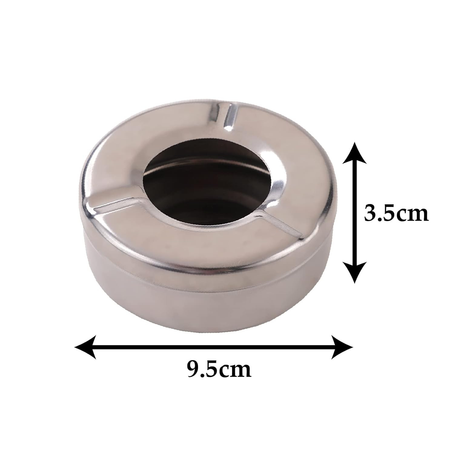 Kuber Industries Decorative Ash tray Stylish|Round Shape Pack of 2 (Silver)