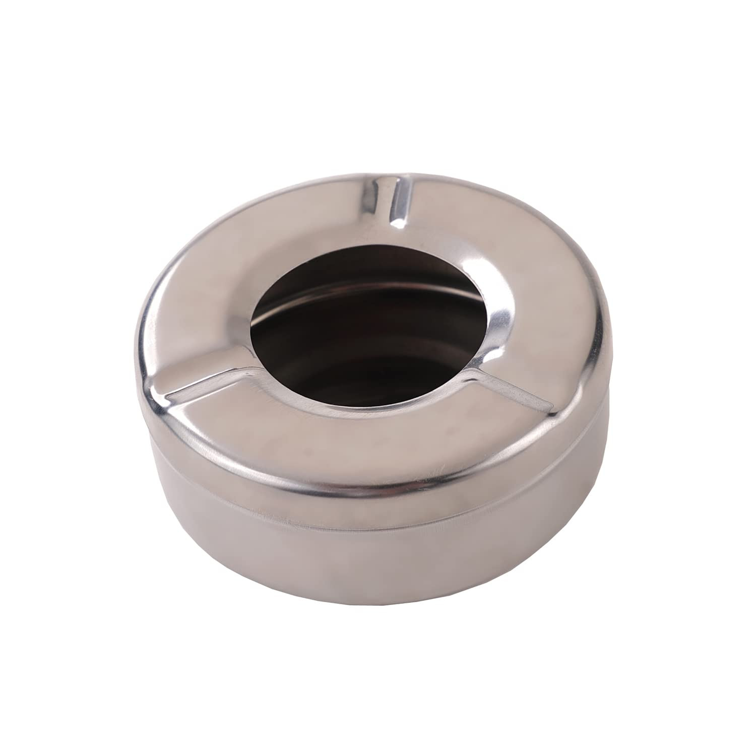 Kuber Industries Decorative Ash tray Stylish|Round Shape Pack of 2 (Silver)