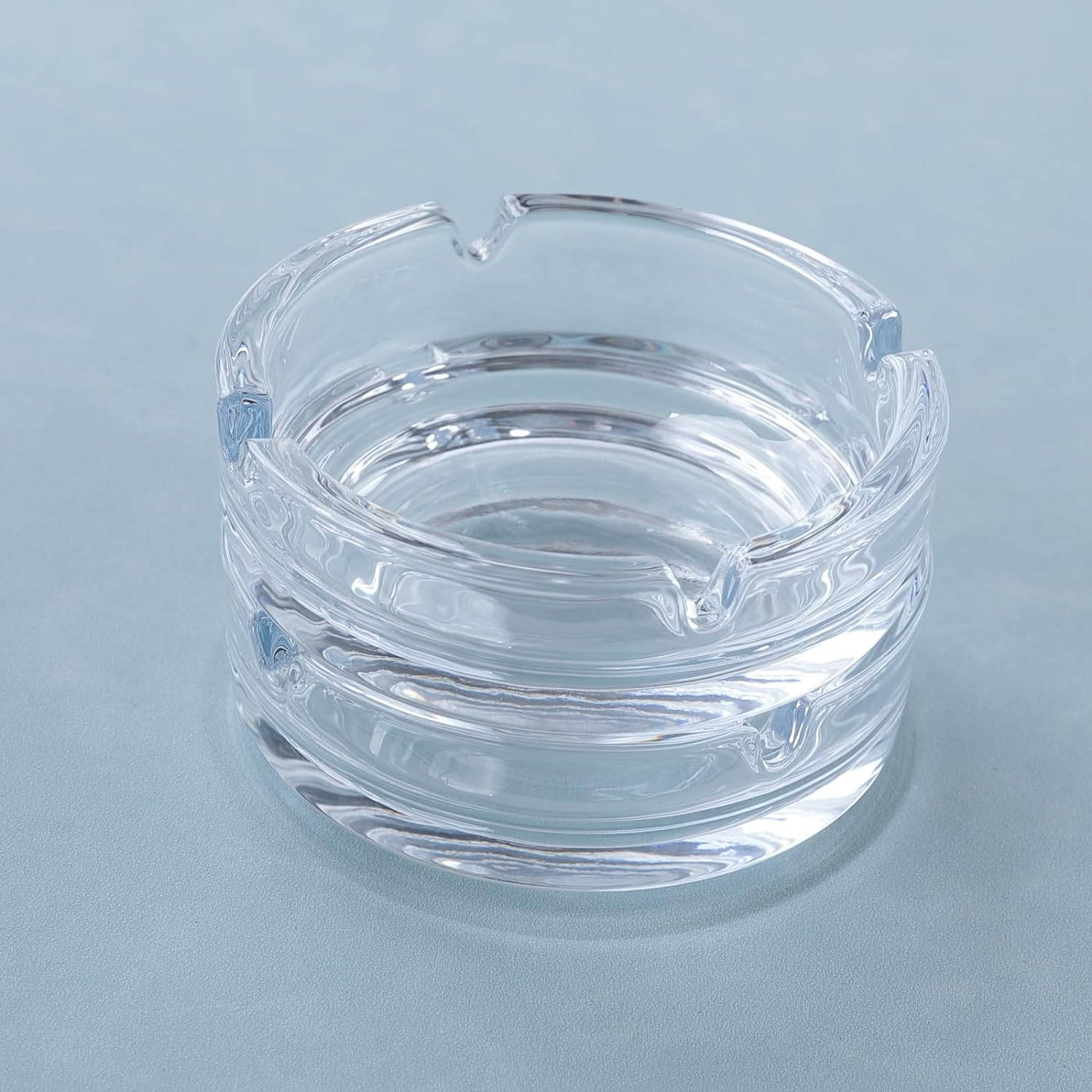 Kuber Industries Decorative Ash tray Stylish|Round Shape Pack of 2 (Transparent)