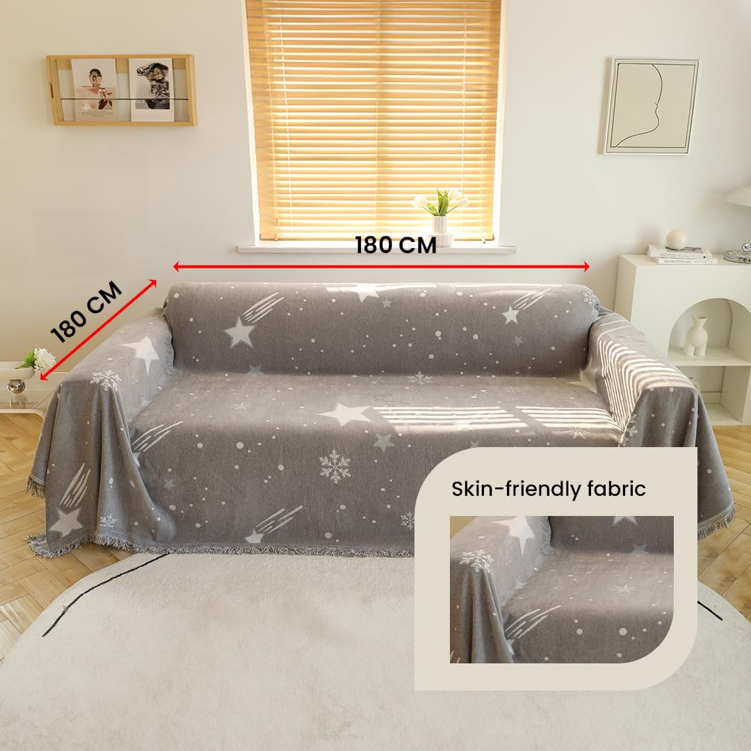 Kuber Industries Decorative Chenille Sofa throw|Throw for Sofa, Bed & Couch|Ideal for Indoor & Outdoor 