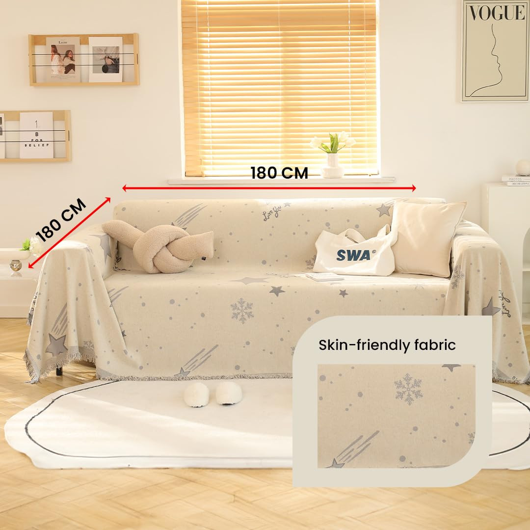 Kuber Industries Decorative Chenille Sofa throw|Throw for Sofa, Bed & Couch|Ideal for Indoor & Outdoor 