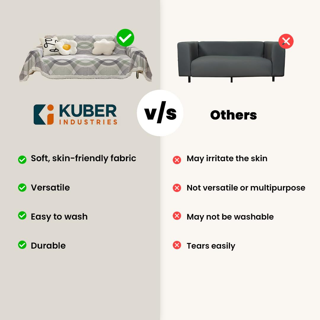 Kuber Industries Decorative Chenille Sofa throwThrow for Sofa Bed  CouchIdeal for Indoor  Outdoor 70x70 Inches Multi
