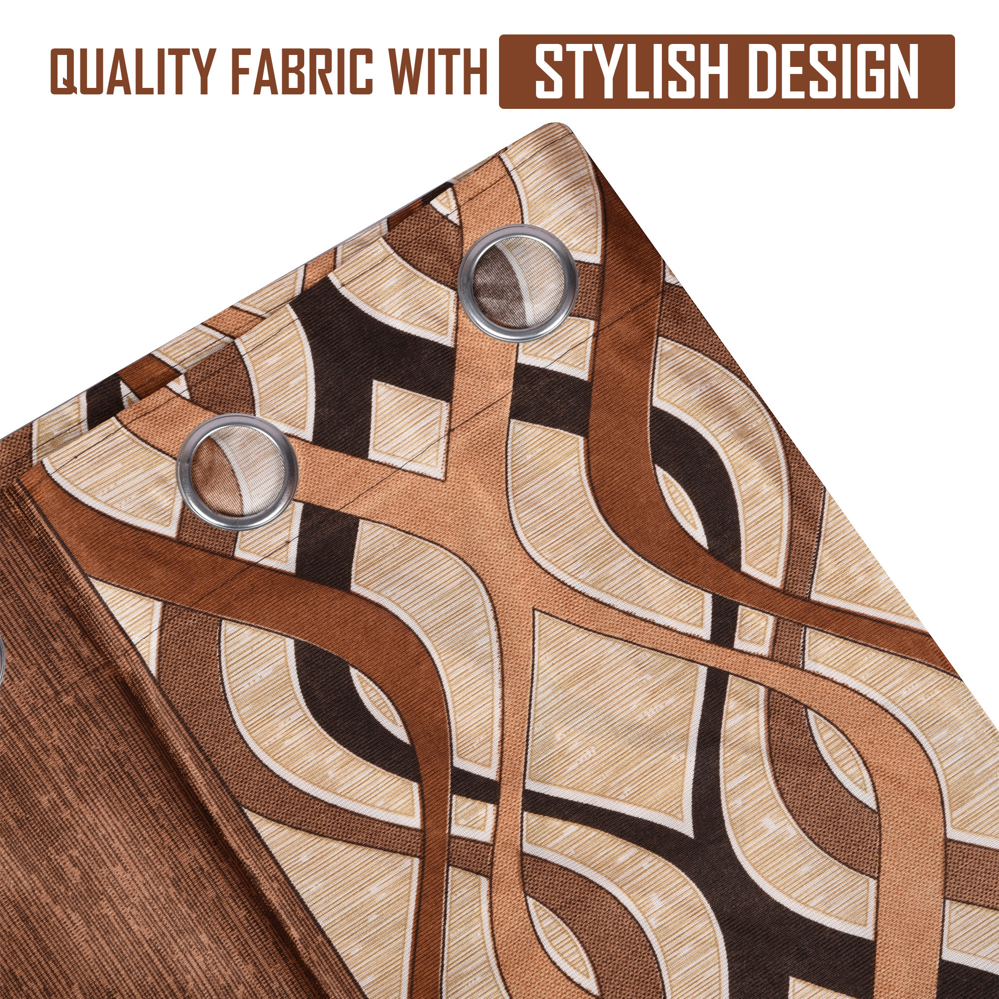 Kuber Industries Decorative Door Curtain 7 Feet for Home  Living Room with Eyelet Ring  Aesthetic Pardaa  Door Decoration Sheet Curtain  Criss Cross Print - Brown  Beige