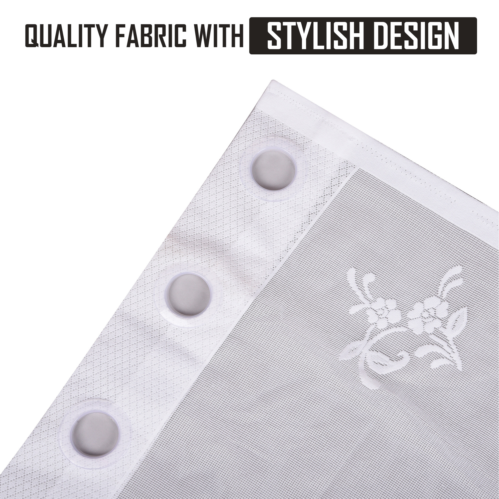 Kuber Industries Decorative Door Curtains 7 Feet for Home  Living Room with Eyelet Rings  Aesthetic Pardaa  Door Decoration Sheet Curtain  Floral Embroidery - White