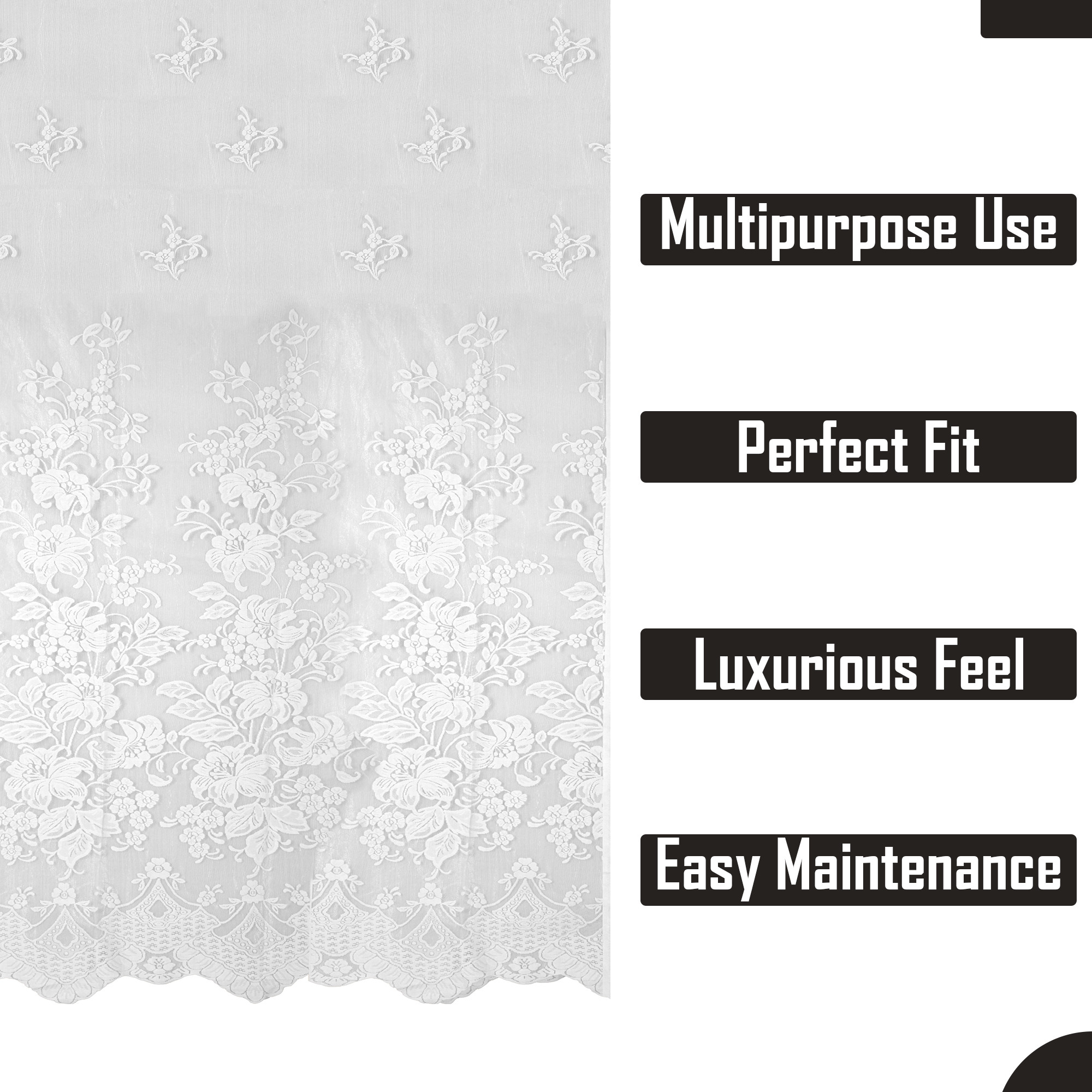 Kuber Industries Decorative Door Curtains 7 Feet for Home  Living Room with Eyelet Rings  Aesthetic Pardaa  Door Decoration Sheet Curtain  Floral Embroidery - White