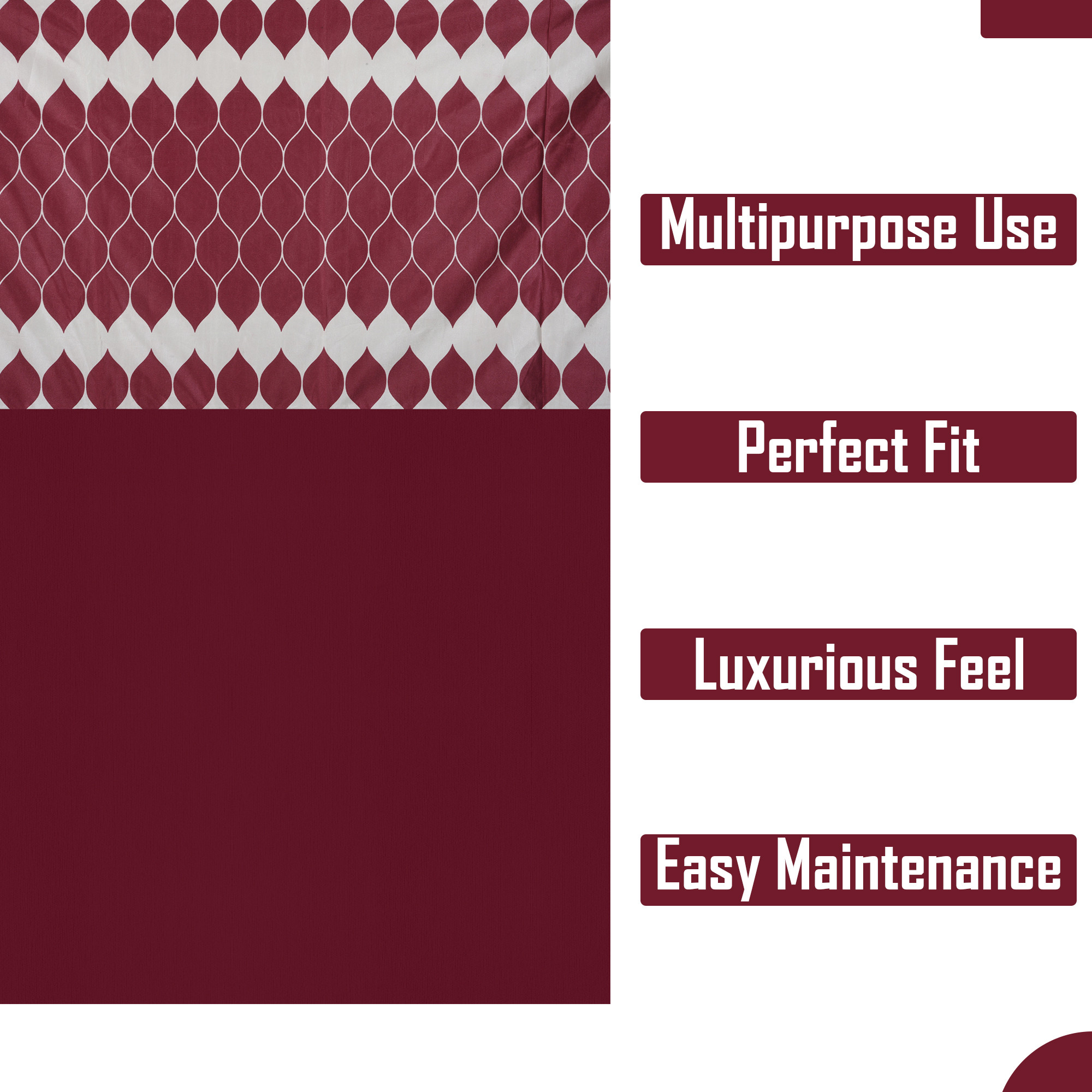 Kuber Industries Decorative Door Curtains 7 Feet for Home  Living Room with Eyelet Rings  Aesthetic Pardaa  Door Decoration Sheet Curtain  Design - White  Maroon