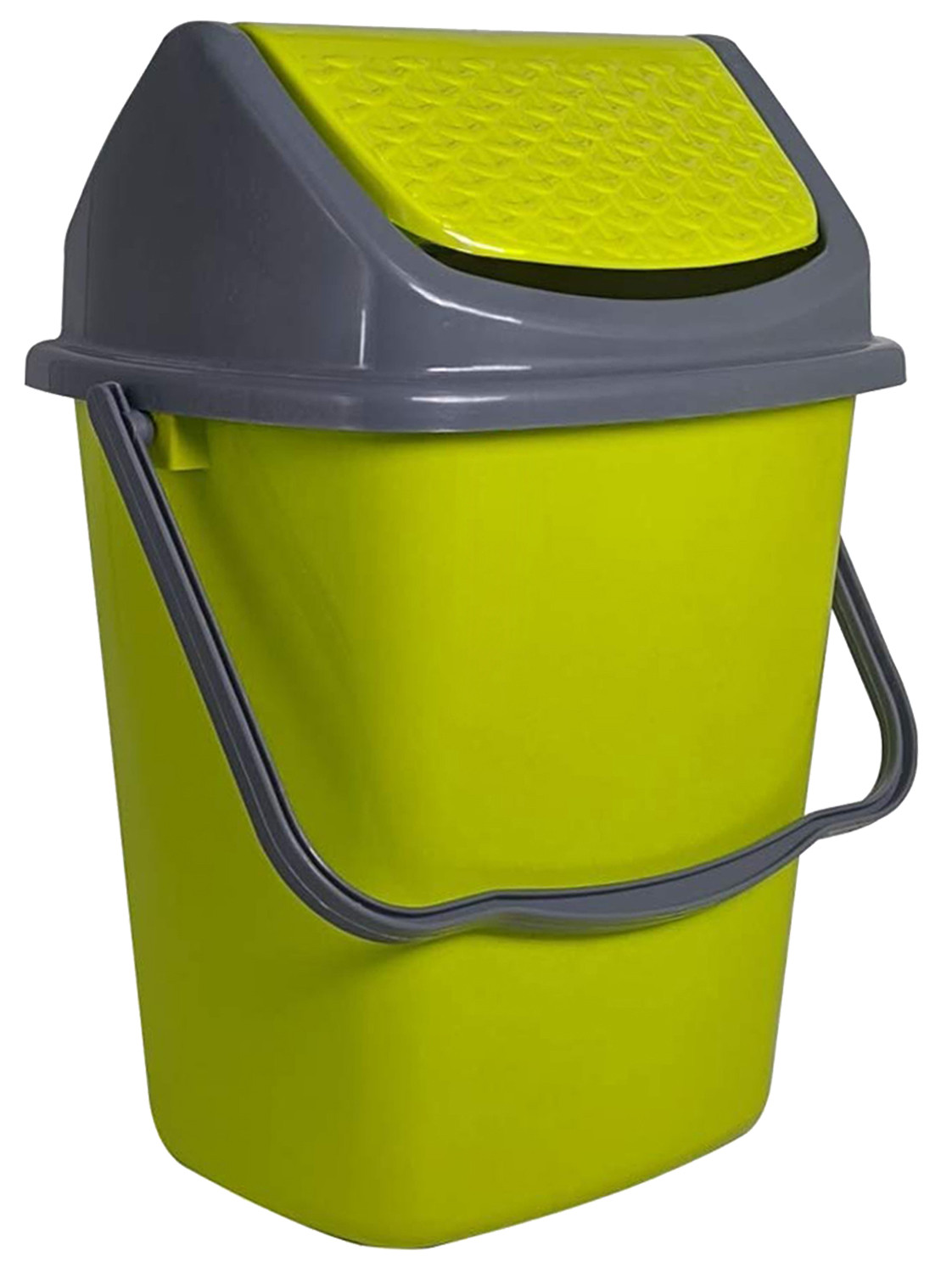 Kuber Industries Delight Plastic Swing  Garbage Waste Dustbin for Home, Office with Handle, 5 Liters (Green)