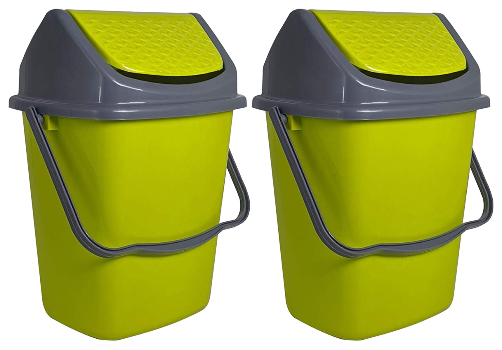 Kuber Industries Delight Plastic Swing  Garbage Waste Dustbin for Home, Office with Handle, 5 Liters (Green)