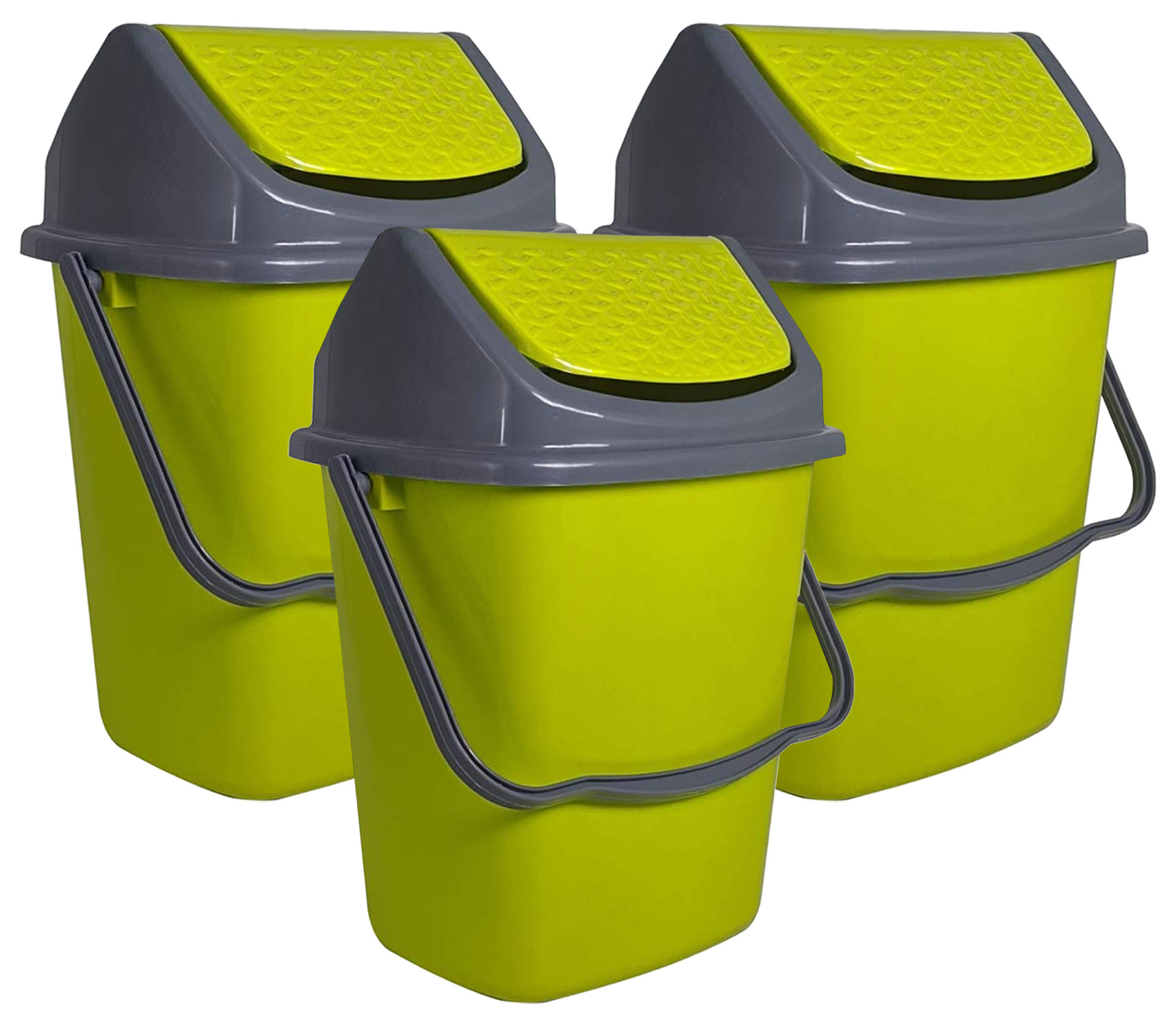 Kuber Industries Delight Plastic Swing  Garbage Waste Dustbin for Home, Office with Handle, 5 Liters (Green)