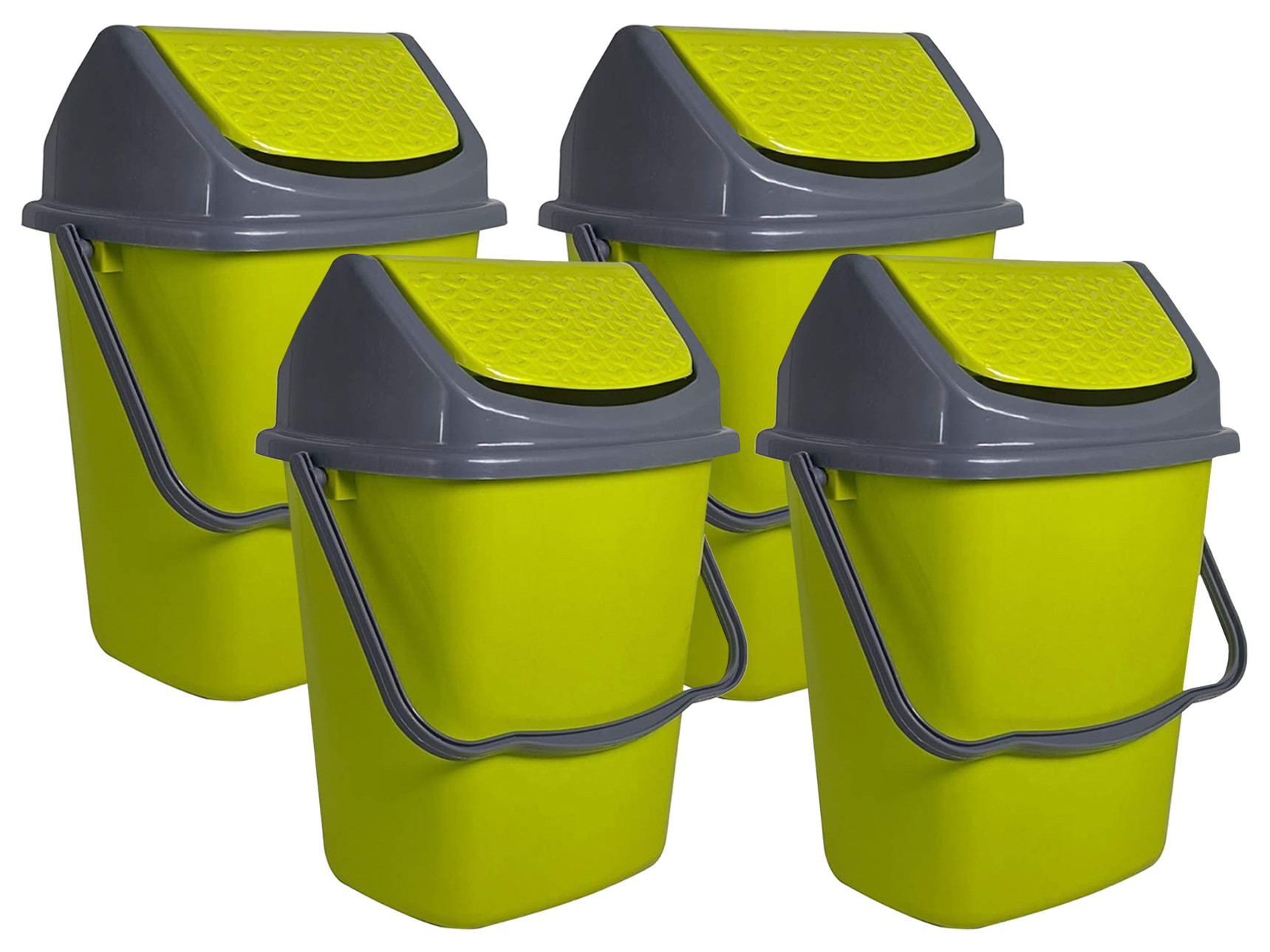 Kuber Industries Delight Plastic Swing  Garbage Waste Dustbin for Home, Office with Handle, 5 Liters (Green)