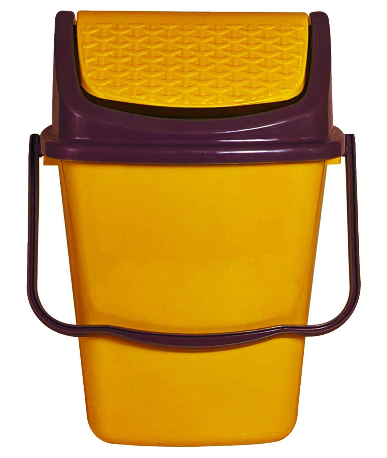 Kuber Industries Delight Plastic Swing  Garbage Waste Dustbin for Home, Office with Handle, 5 Liters (Yellow)