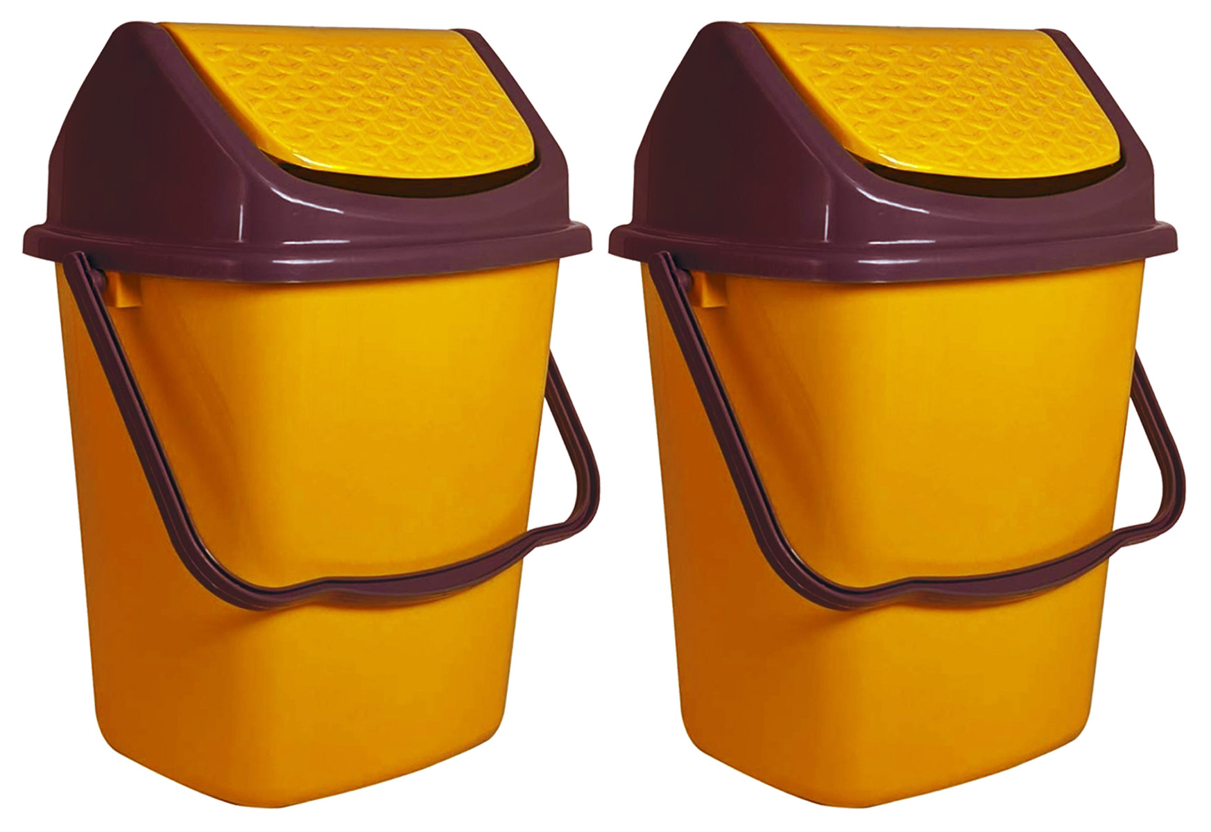 Kuber Industries Delight Plastic Swing  Garbage Waste Dustbin for Home, Office with Handle, 5 Liters (Yellow)