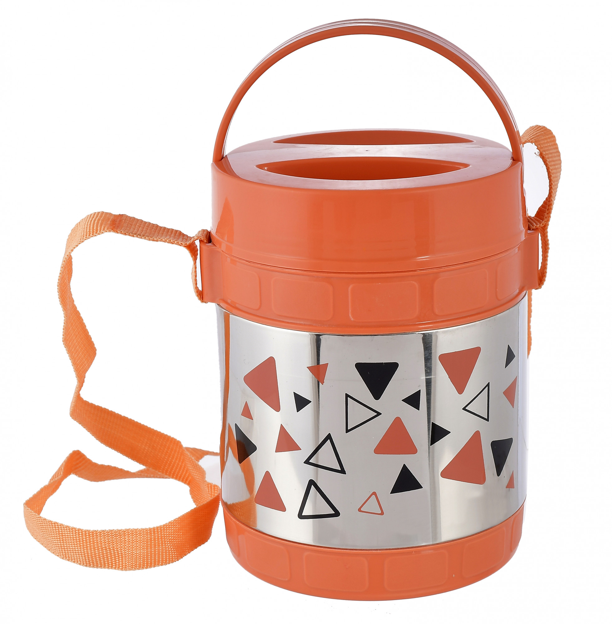 Kuber Industries Designer Insulated Stainless Steel Lunch Box With 3 Container (Peach)-HS42KUBMART25111