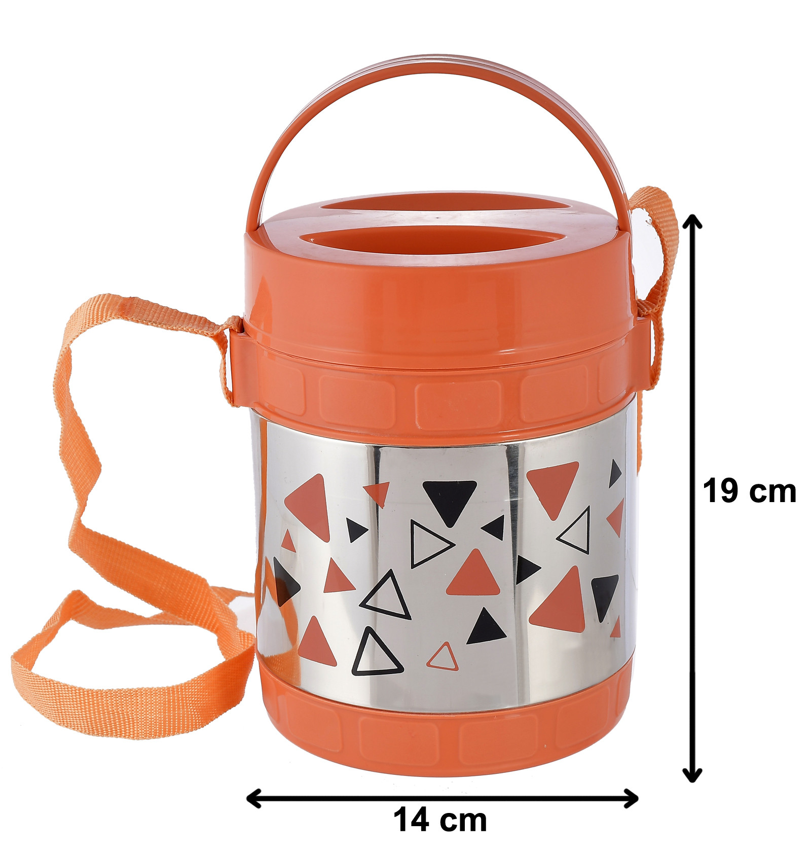 Kuber Industries Designer Insulated Stainless Steel Lunch Box With 3 Container (Peach)-HS42KUBMART25111