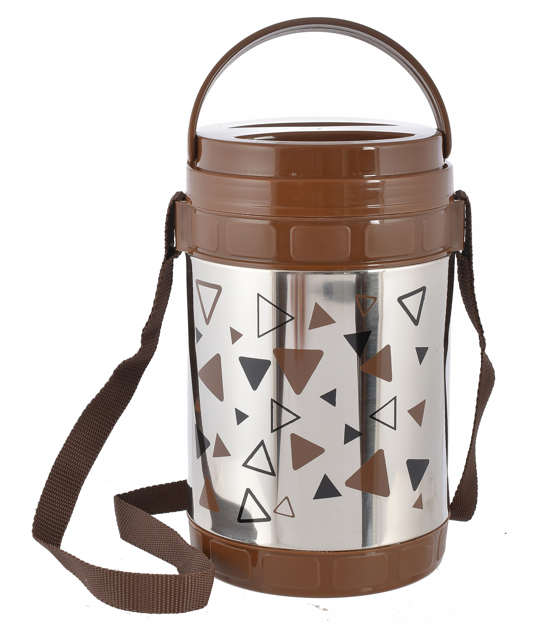Kuber Industries Designer Insulated Stainless Steel Lunch Box With 4 Container (Brown)-HS42KUBMART25117