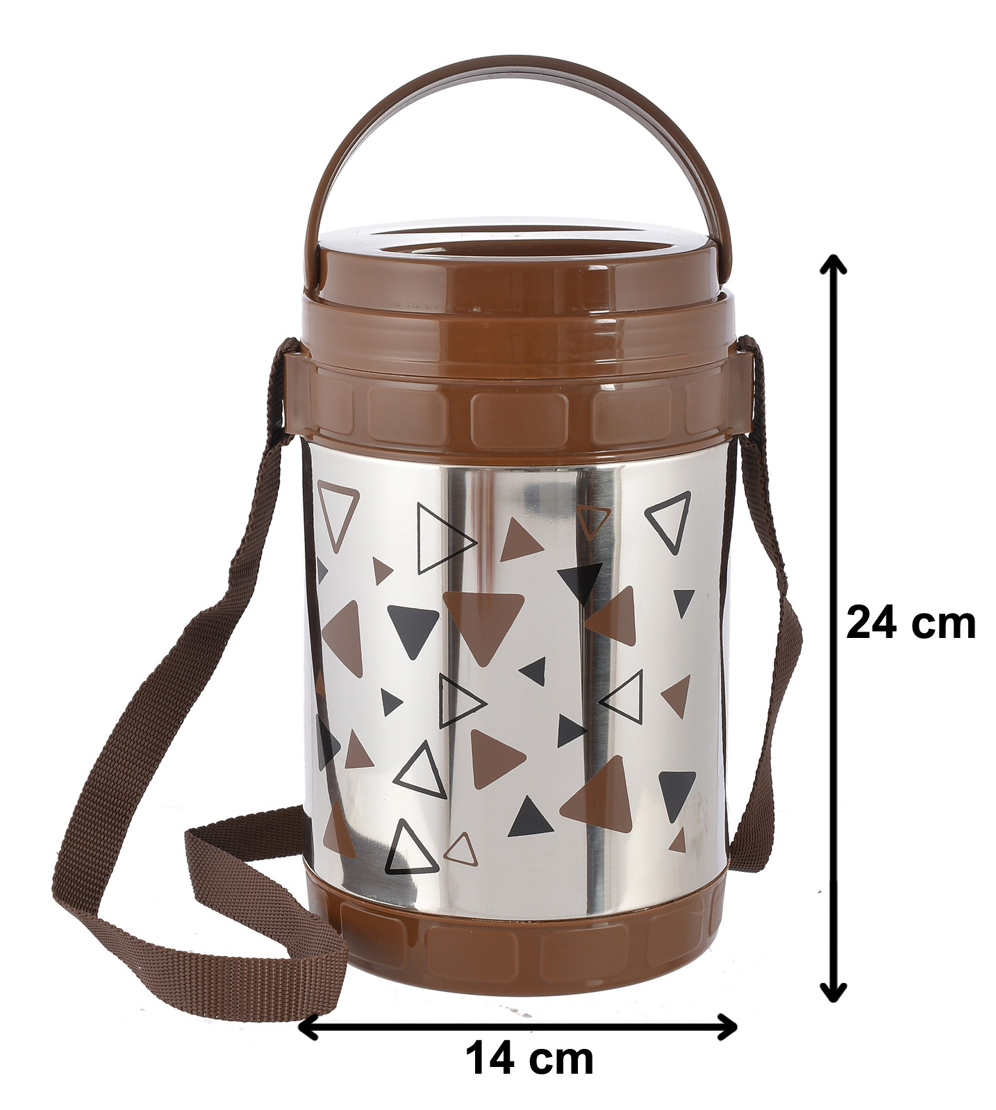 Kuber Industries Designer Insulated Stainless Steel Lunch Box With 4 Container (Brown)-HS42KUBMART25117