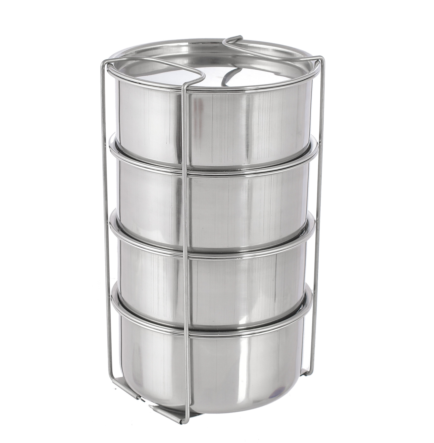 Kuber Industries Designer Insulated Stainless Steel Lunch Box With 4 Container (Brown)-HS42KUBMART25117