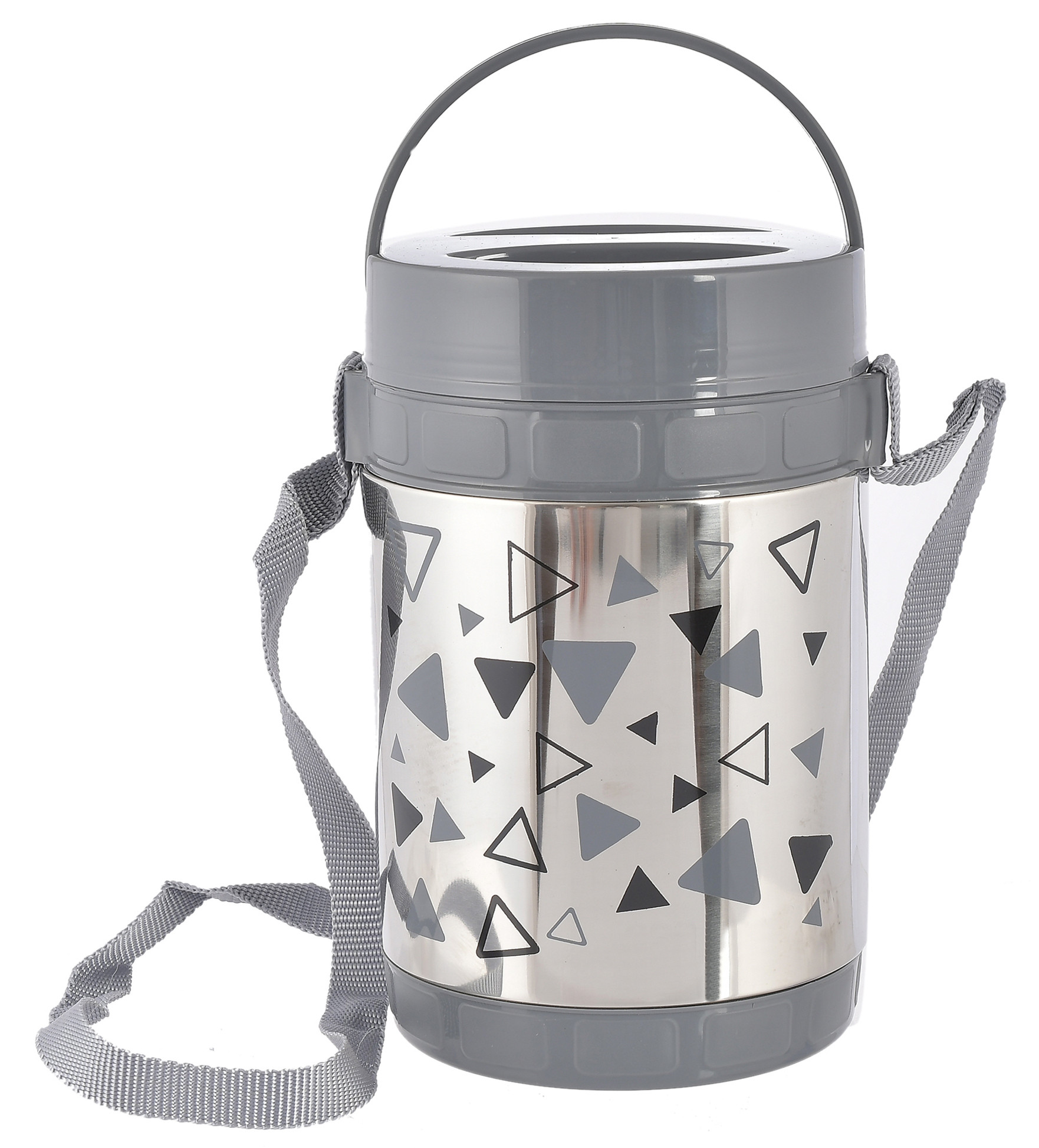 Kuber Industries Designer Insulated Stainless Steel Lunch Box With 4 Container (Grey)-HS42KUBMART25115