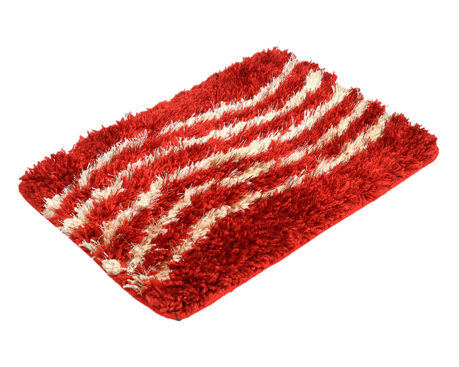 Kuber Industries Designer Multiuses Home Décor Non-Slip Velvet Door Mat (Red)