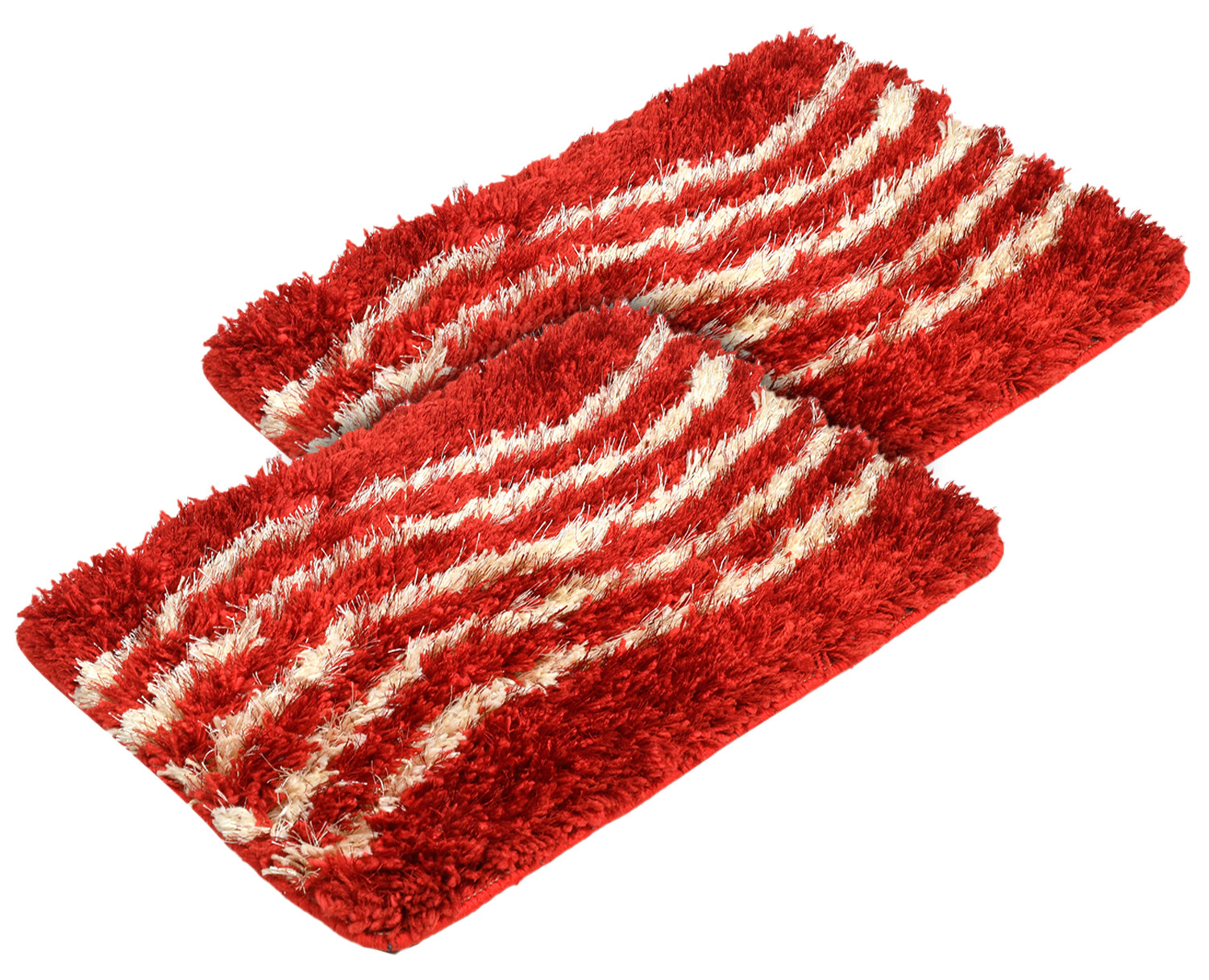 Kuber Industries Designer Multiuses Home Décor Non-Slip Velvet Door Mat (Red)