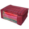 Kuber Industries Designer Saree Cover|Parachute Foldable Clothes For Home &amp; Traveling|With Transparent Window Extra Large,(Maroon)