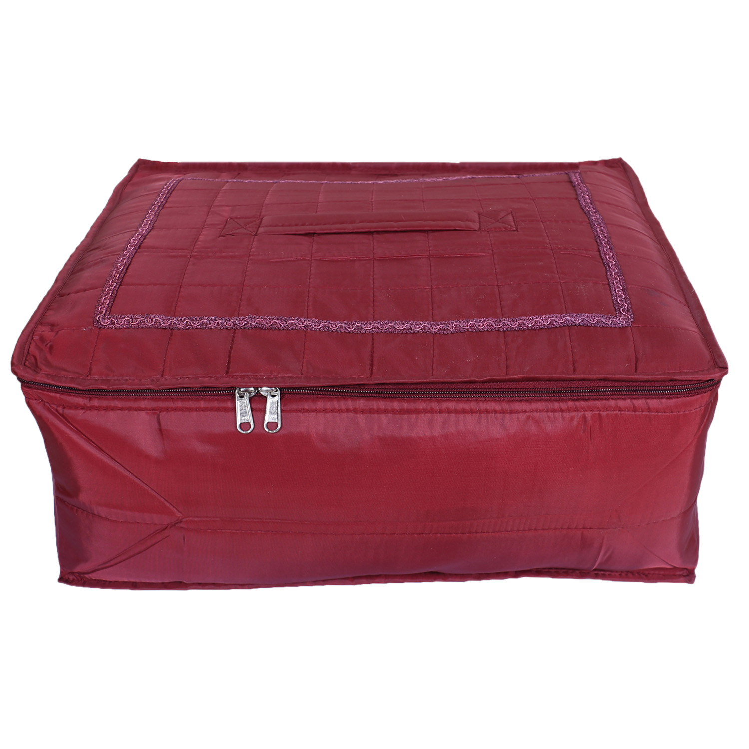Kuber Industries Designer Saree Cover|Parachute Foldable Clothes For Home & Traveling|With Transparent Window Extra Large,(Maroon)