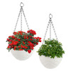 Kuber Industries Diamond Flower Pot|Durable Plastic Hanging Basket Flower Planter with Chain for Home|Garden|Balcony (White)